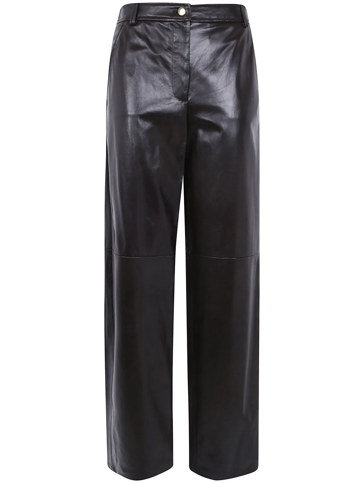 Max Mara Studio "Mst Legno" Nappa Leather Trousers