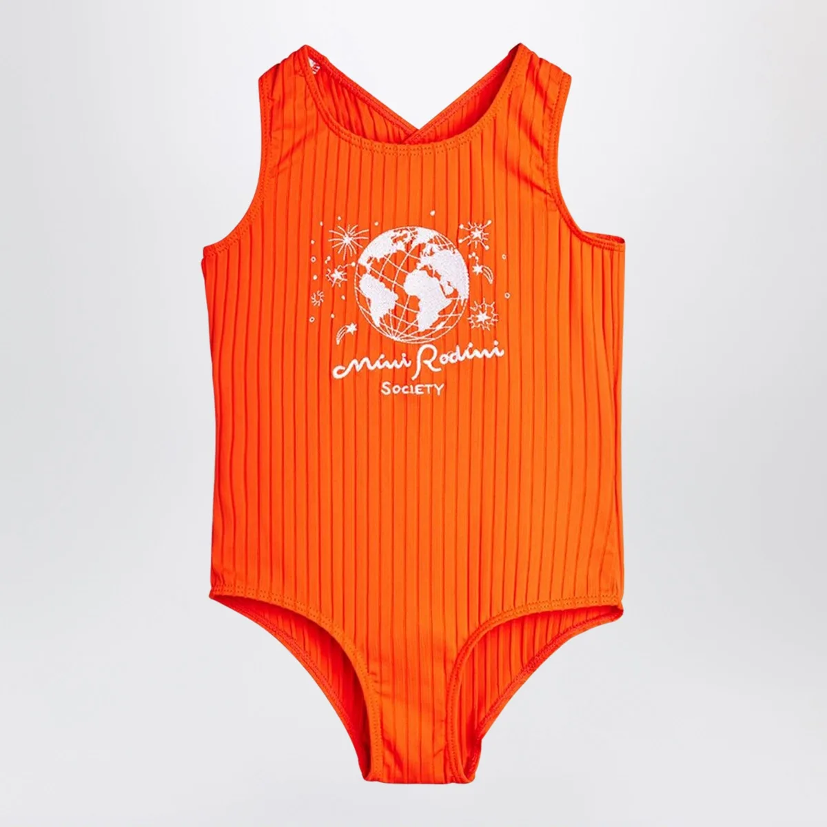 Mini rodini Red One-Piece Swimsuit With Society Moti
