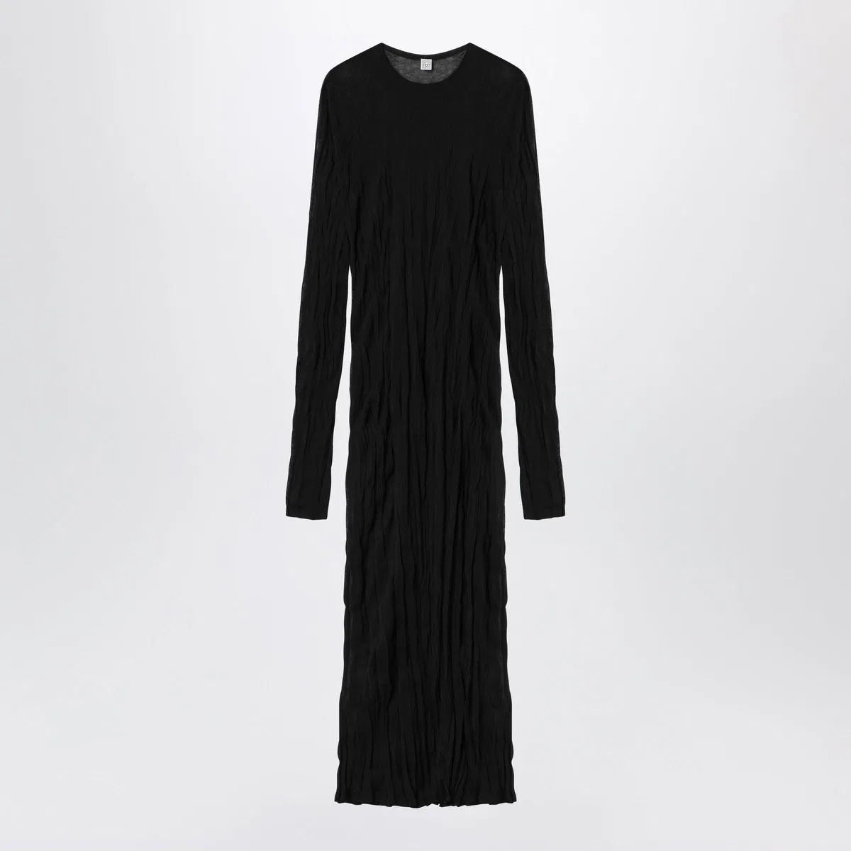 Toteme Crinkled Knit Maxi Dress With Long Sleev