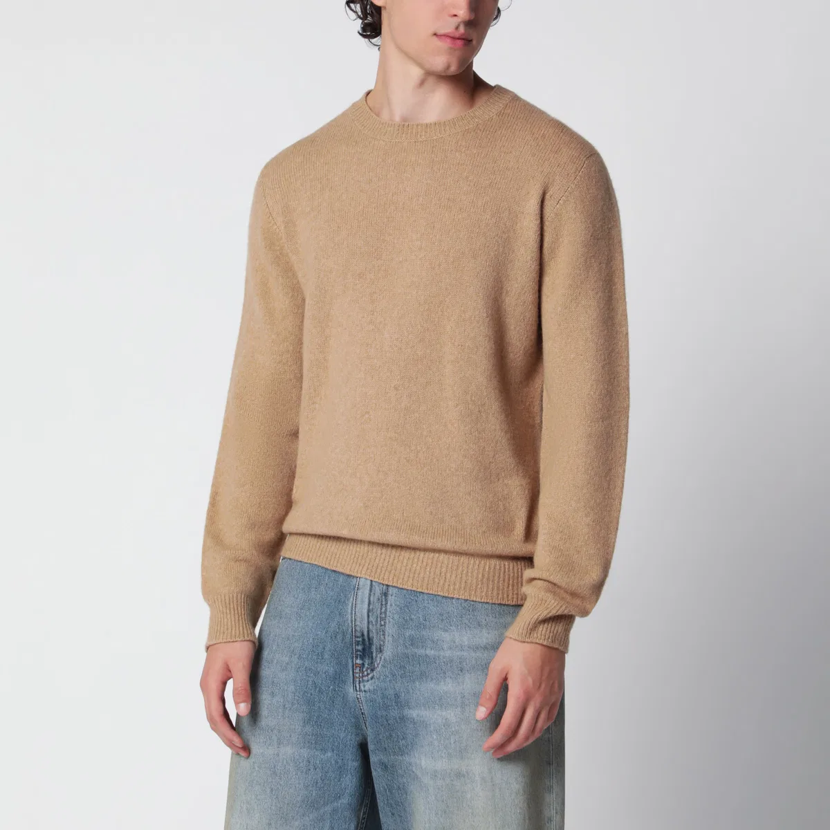 Roberto collina Camel Wool-Blend Sweater