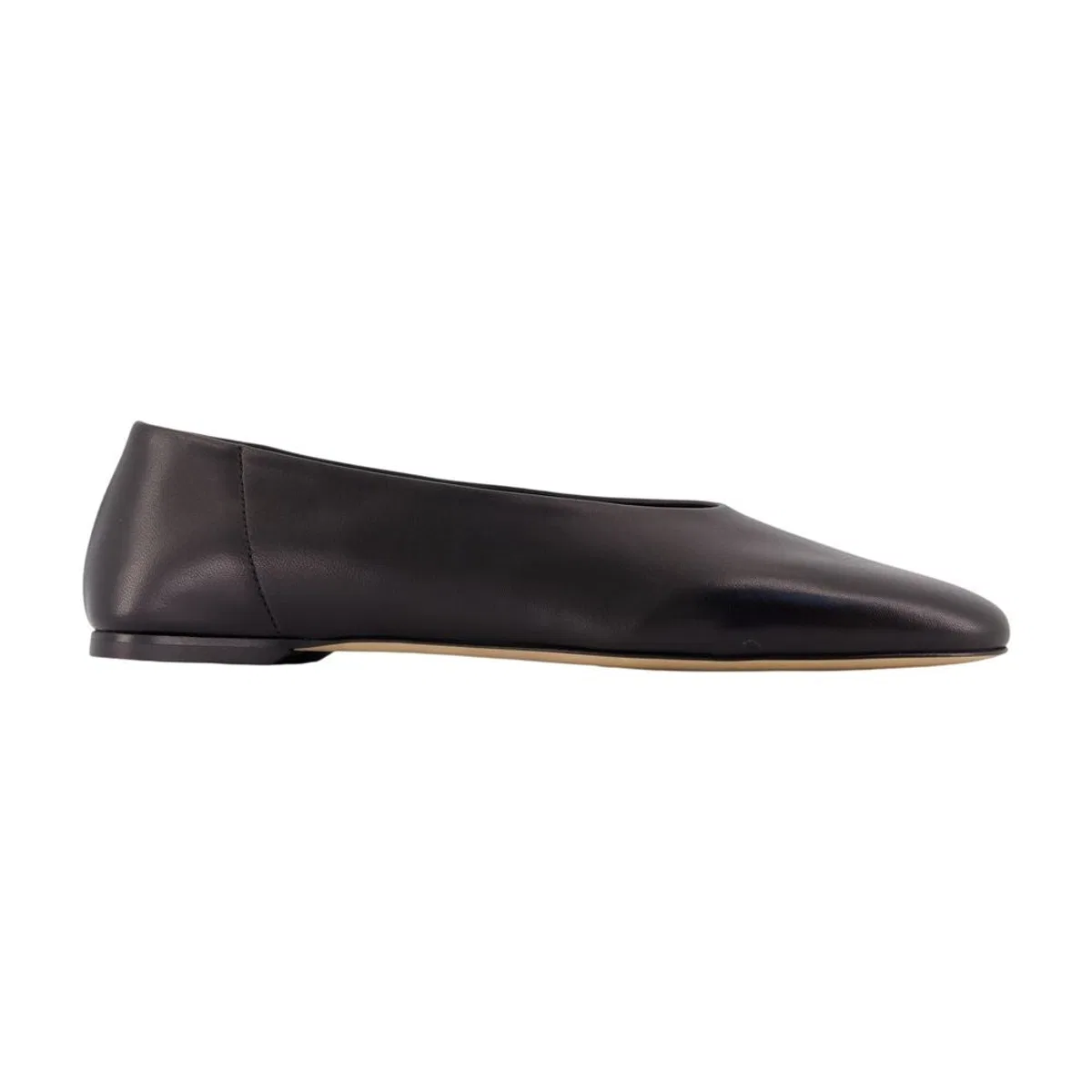 Toteme Slipon Nappa Ballet Flats In Black Leath