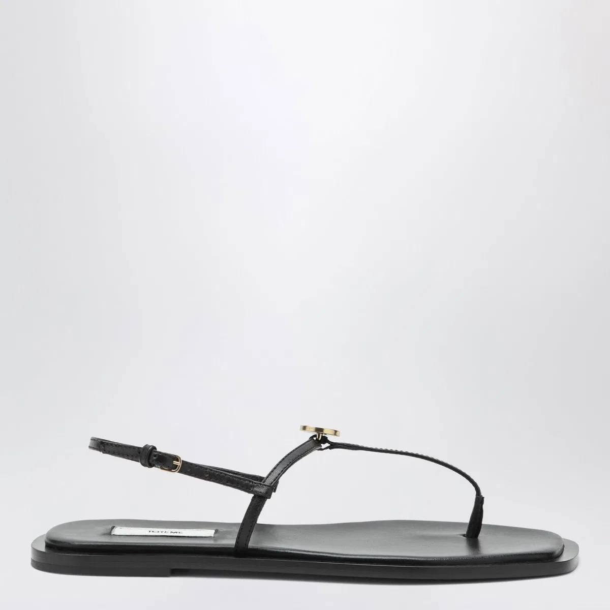 Toteme Black Nappa Tstrap Sandals