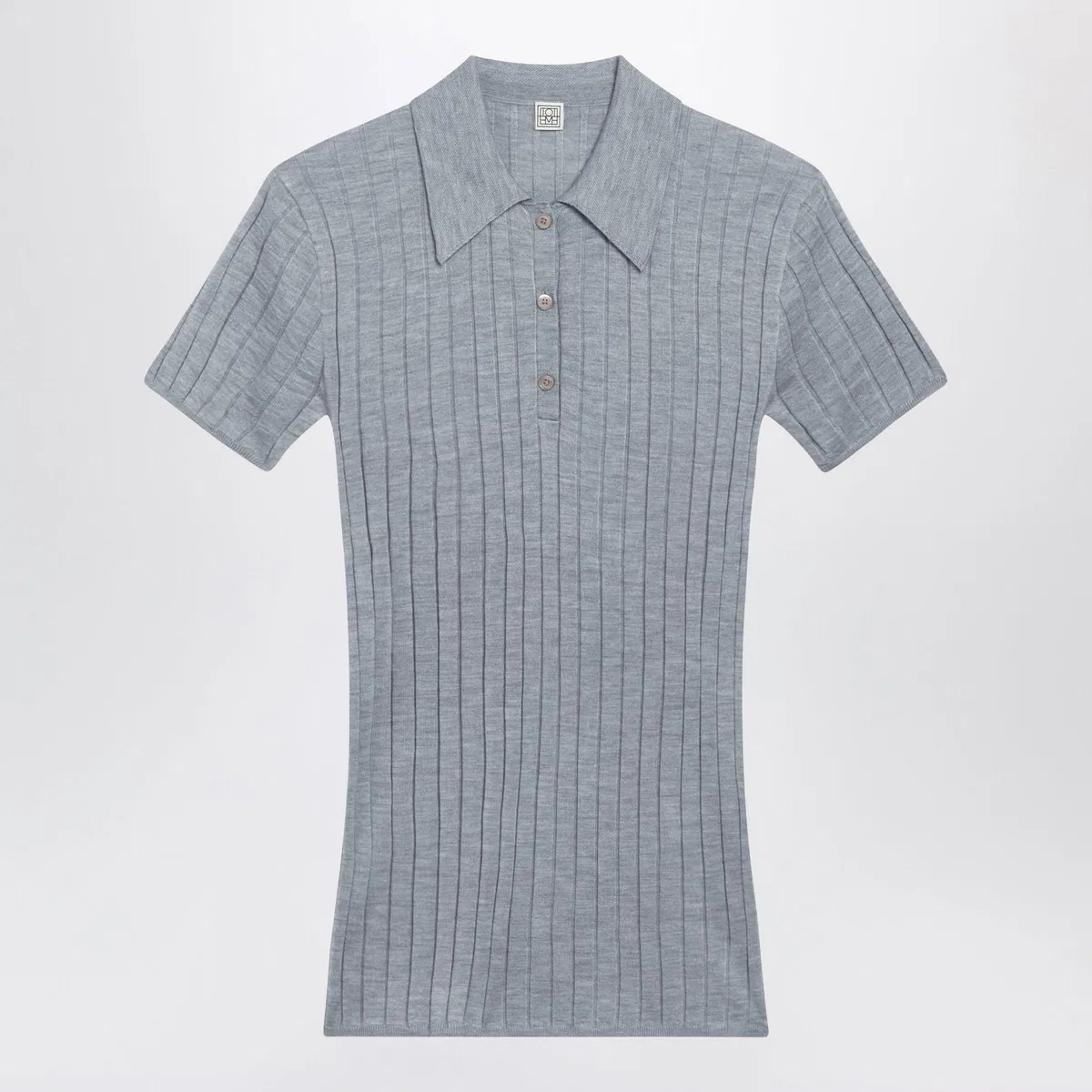 Toteme Grey Mélange Ribbed Cashmere And Silk Po