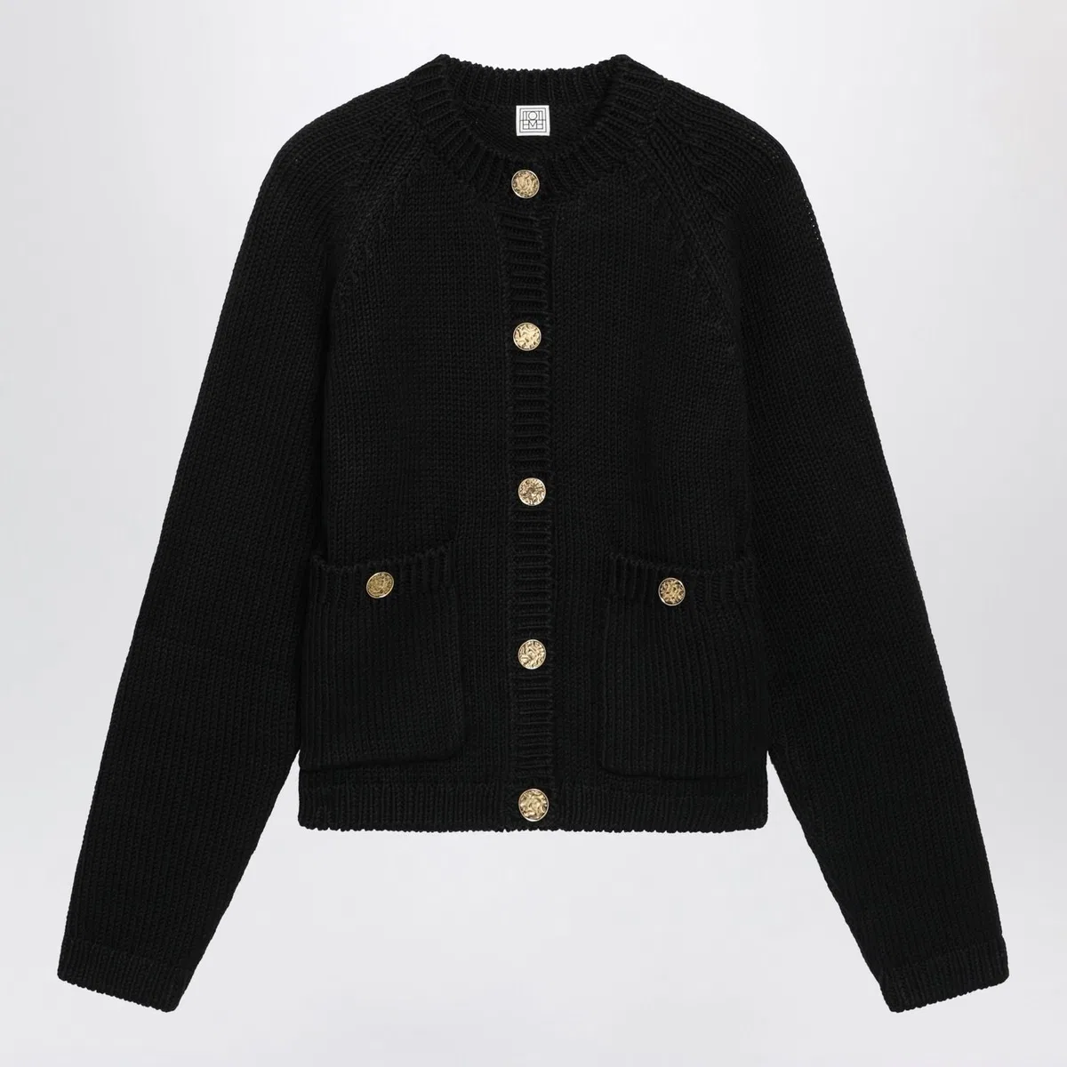 Toteme Black Organic Cotton Cardigan