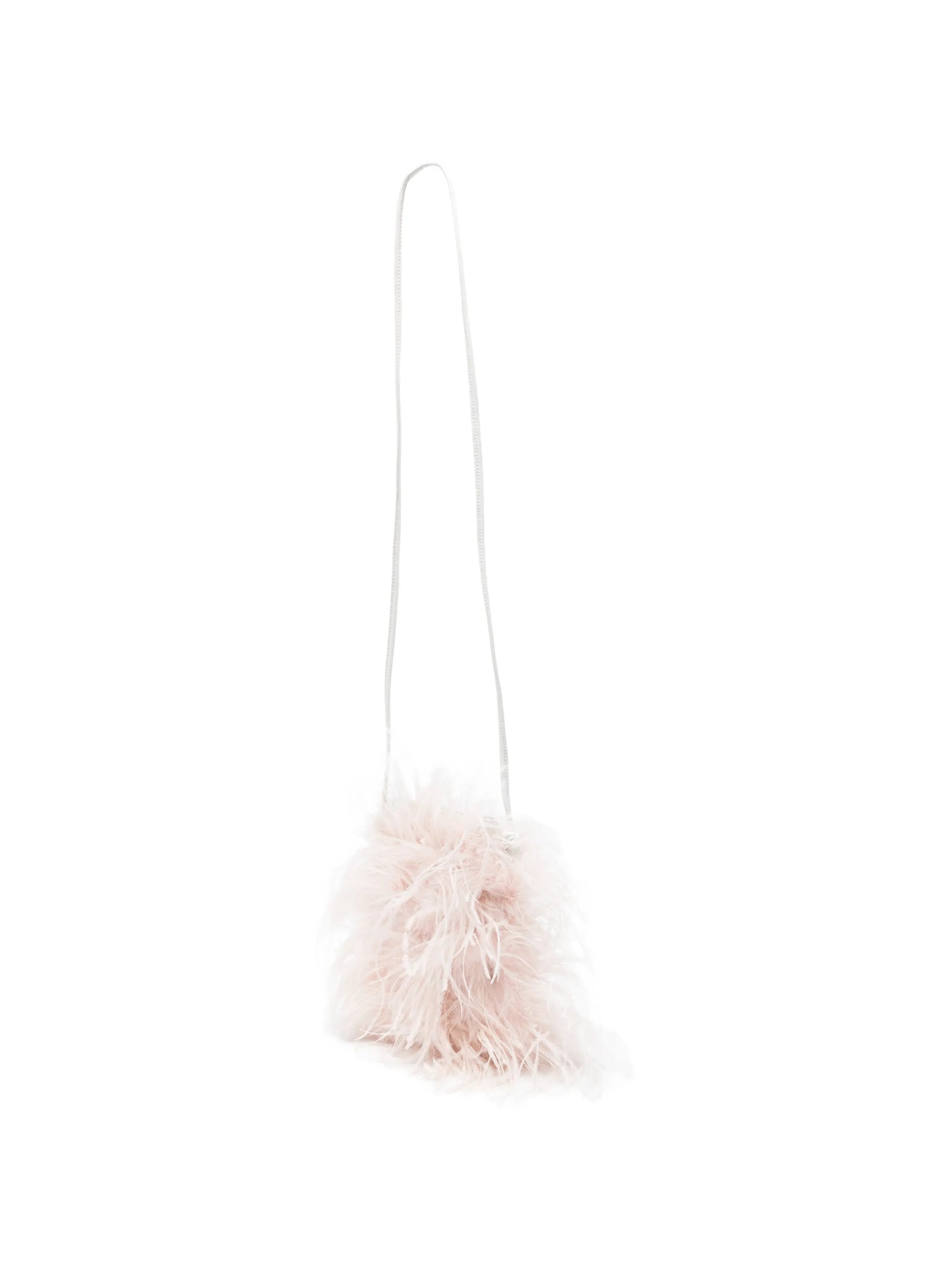 Yves Salomon Ostrich Turkey Lamb Silk Bag