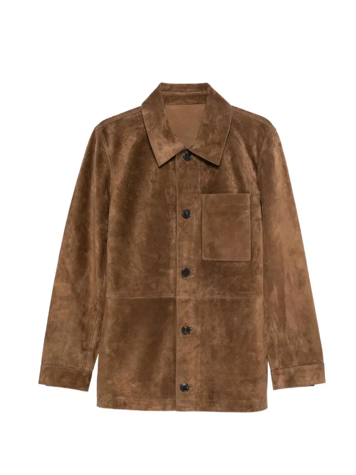 Yves Salomon Buttoned Suede Jacket