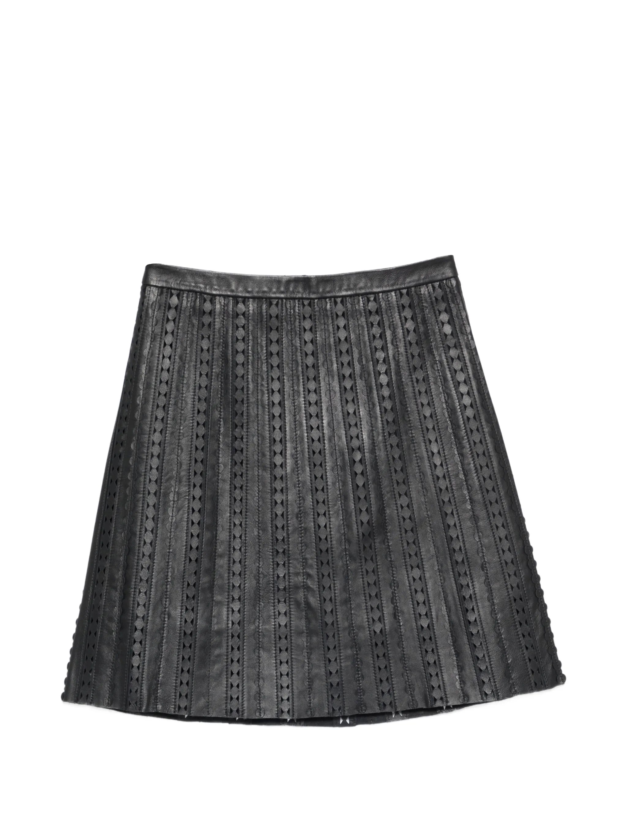 Yves Salomon Black Lamb Viscose Polytrephthal Skirt