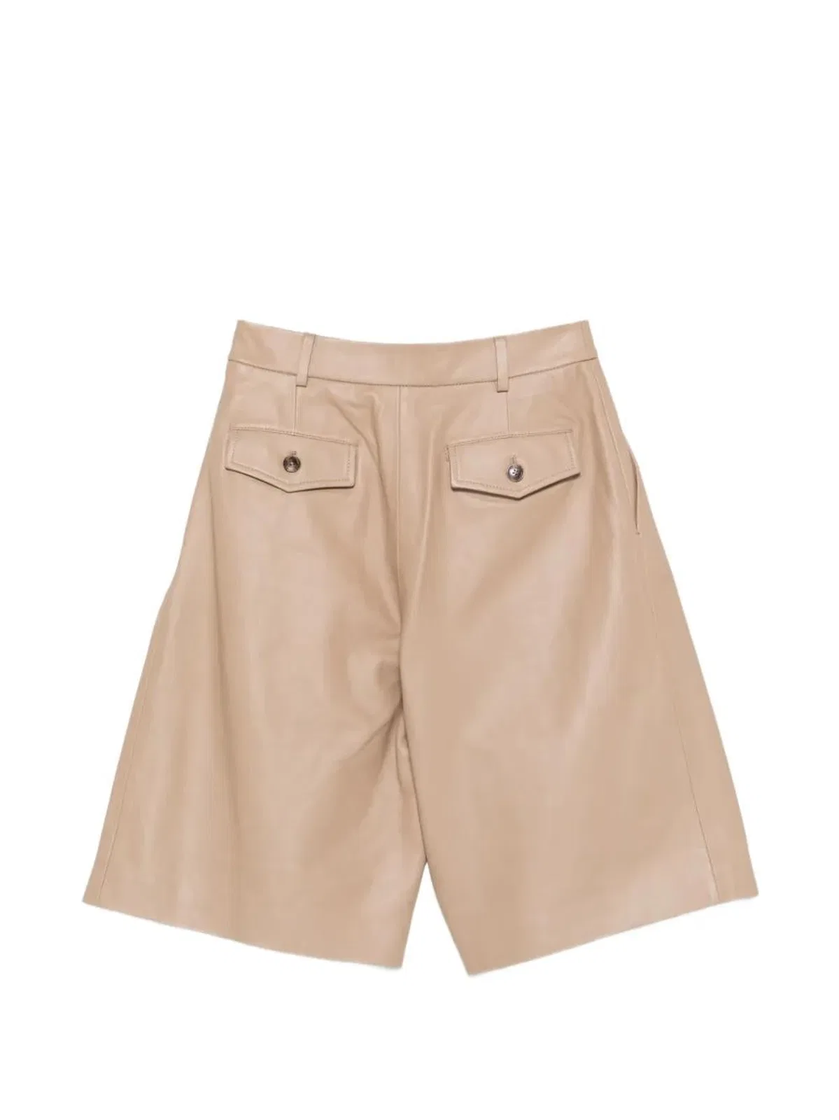 Yves Salomon Pleated Leather Shorts