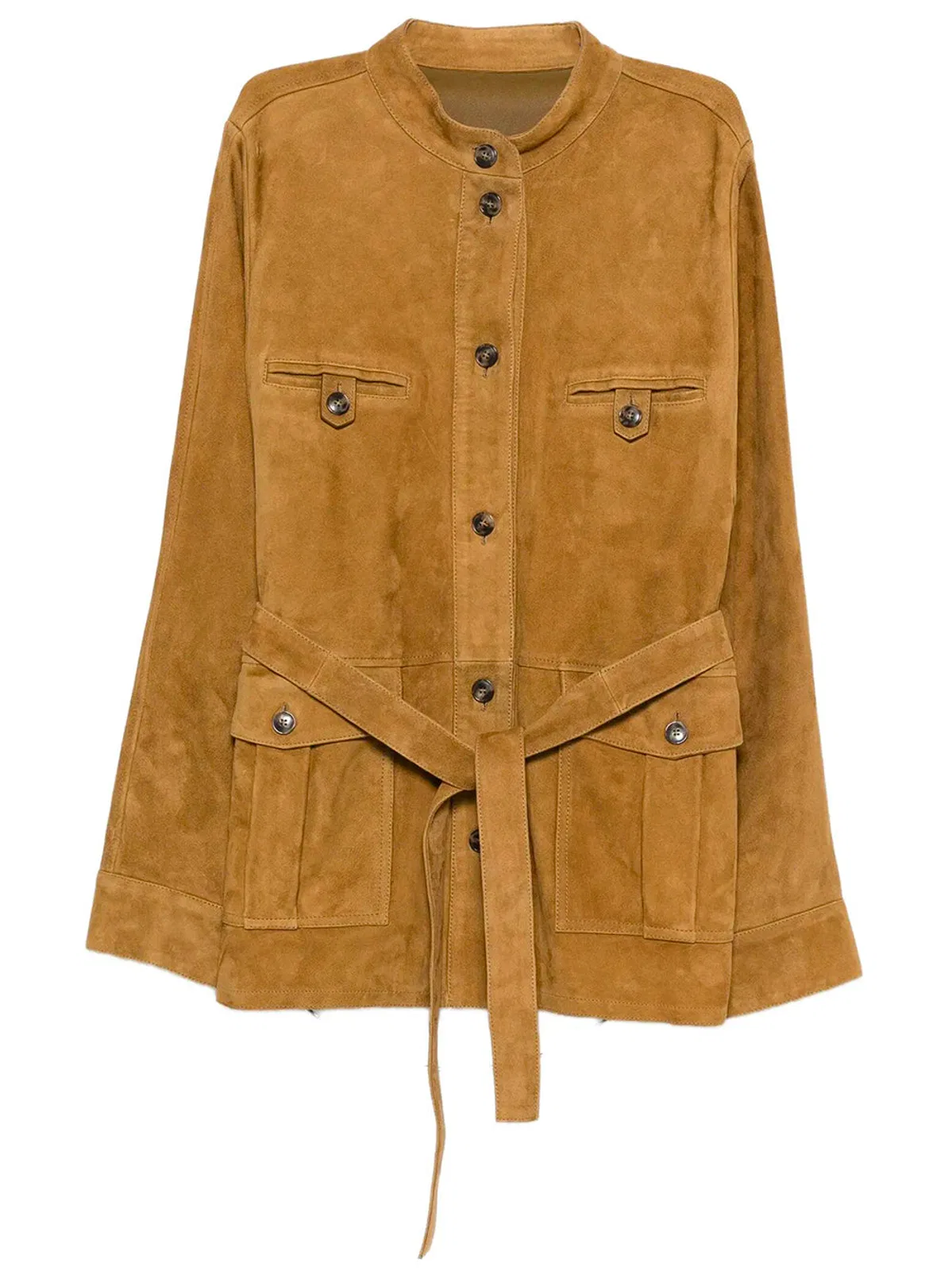 Yves Salomon Belted Suede Jacket