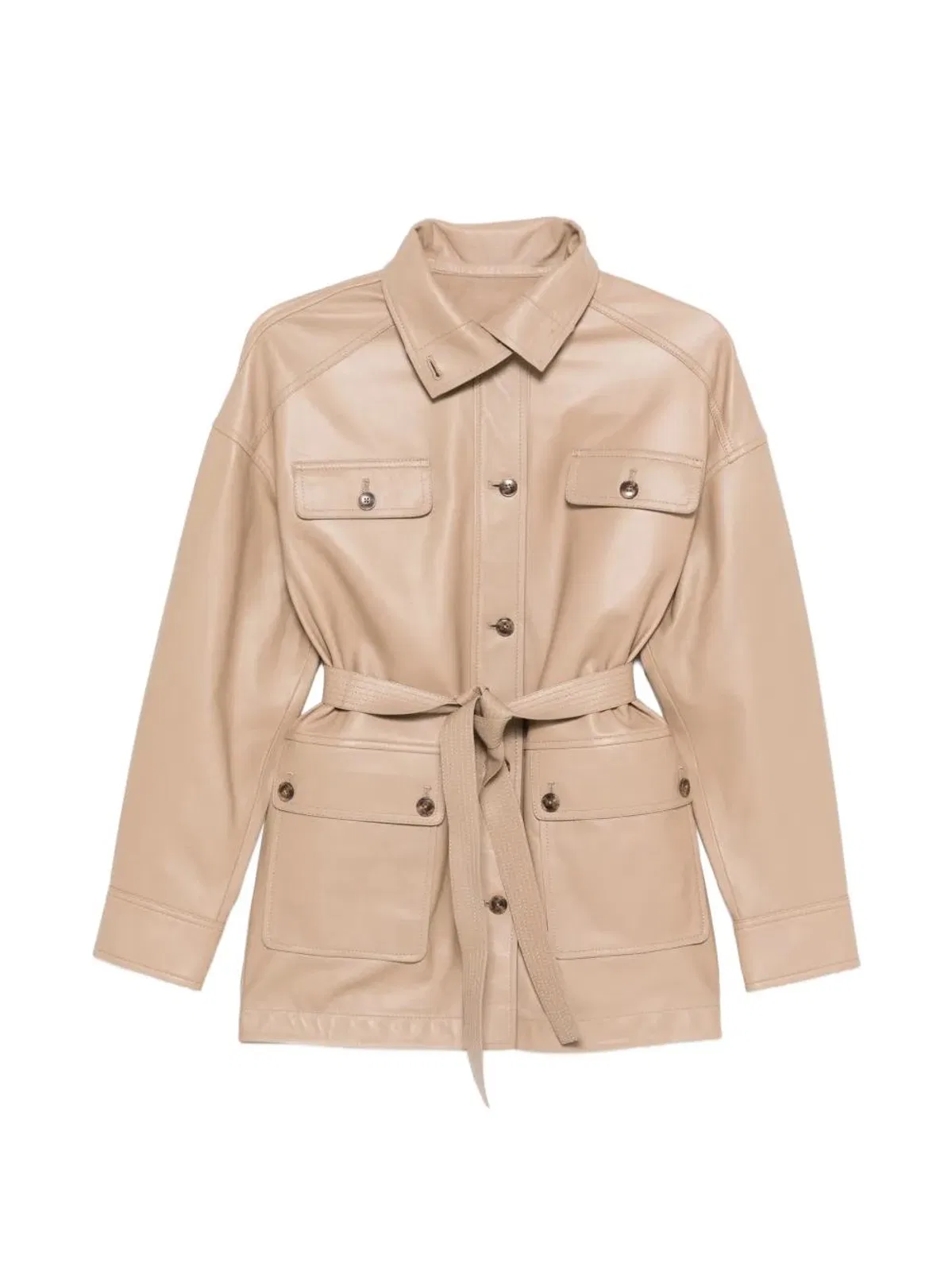 Yves Salomon Buttoned Jacket With Belt