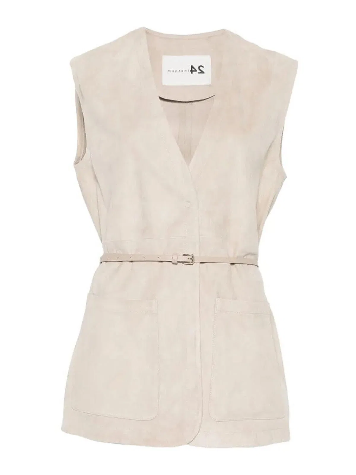 Manzoni 24 Suede Vest With Leather Belt