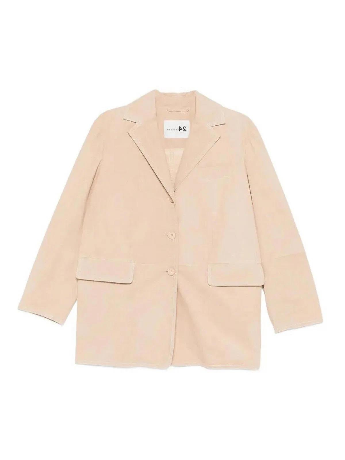 Manzoni 24 Suede Jacket With Stitching