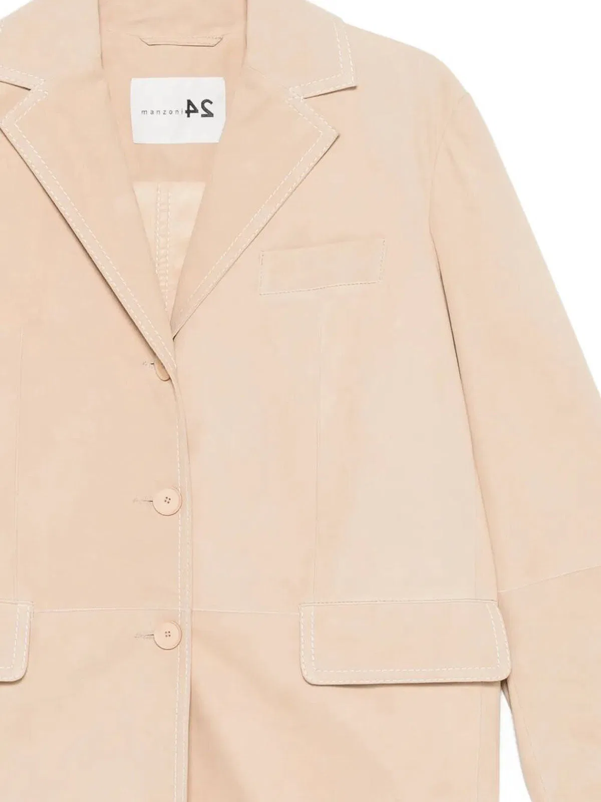 Manzoni 24 Suede Jacket With Stitching