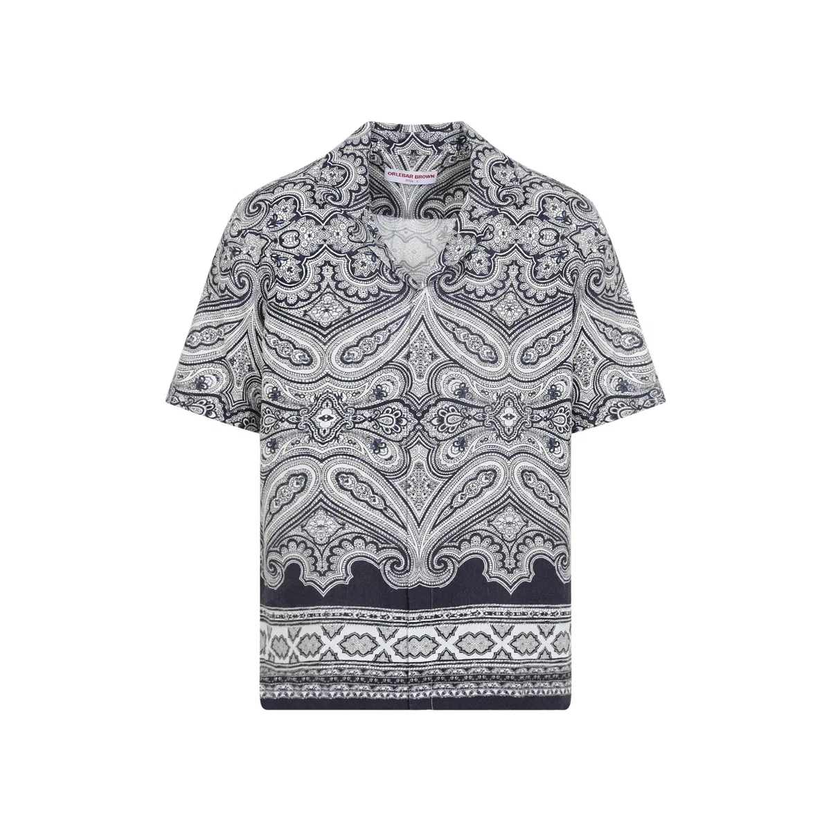 Orlebar Brown Blue Maitan Carnival Linen Shirt