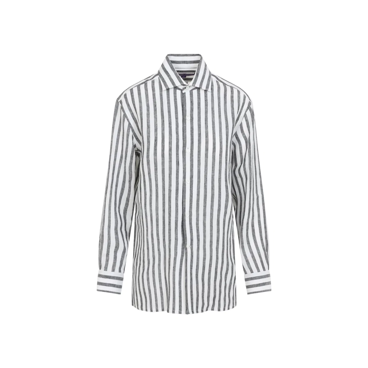 Ralph Lauren Collection Black And White Capri Linen Shirt