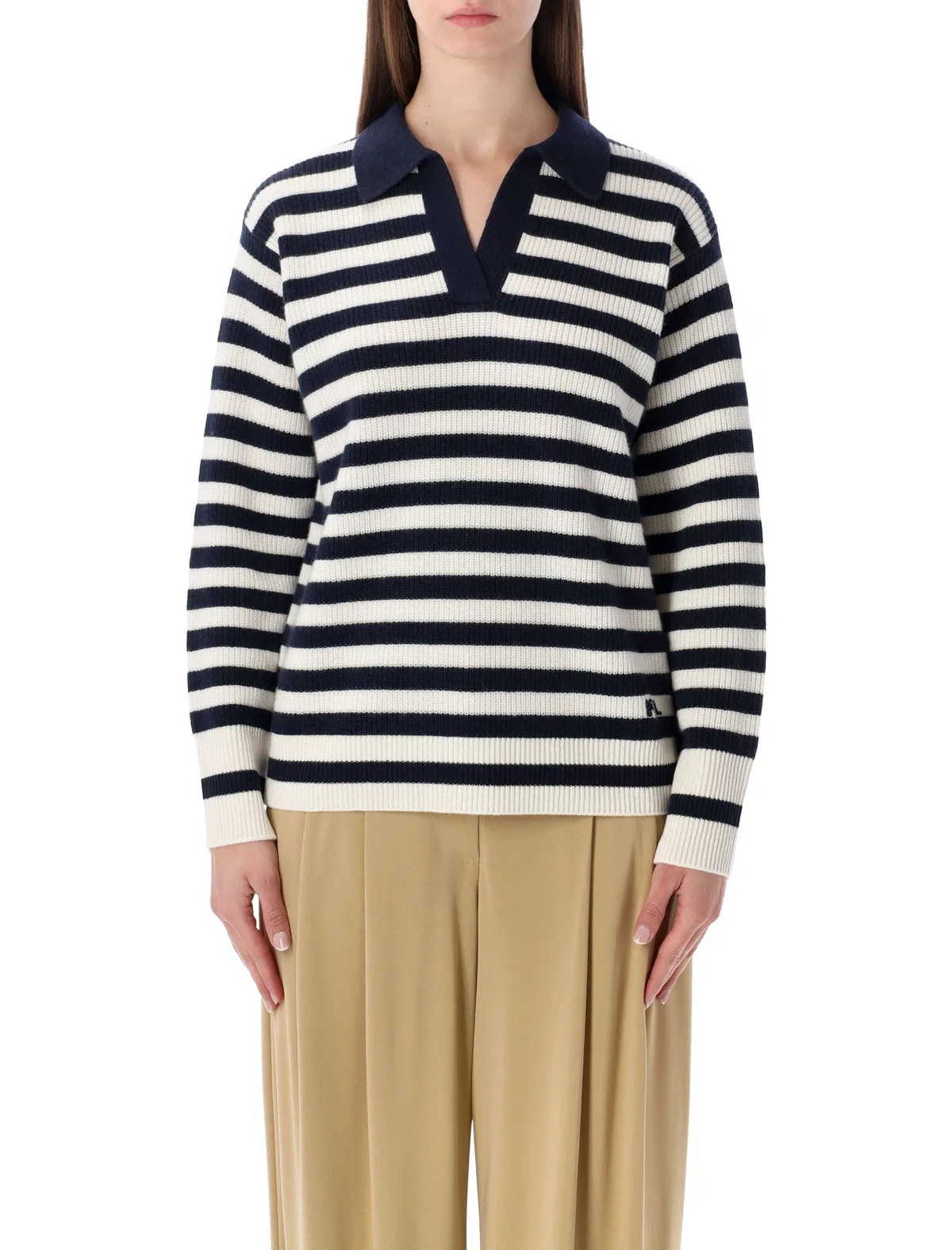Ralph Lauren Striped Cashmere Polo Jumper