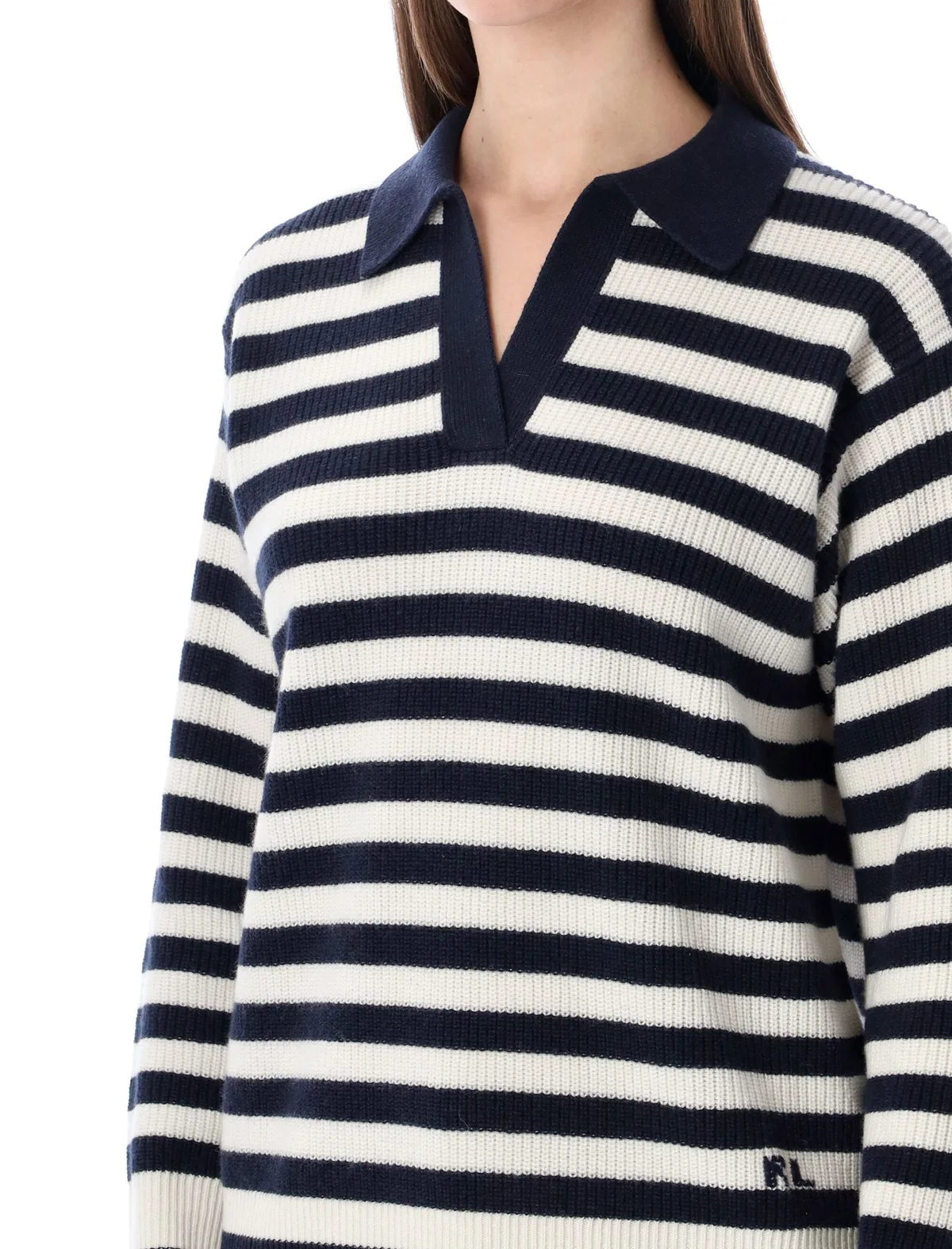 Ralph Lauren Striped Cashmere Polo Jumper