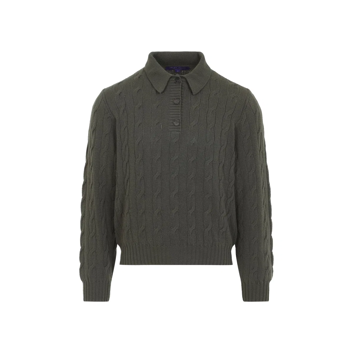 Ralph Lauren Collection Cypress Cable-Knit Polo Sweater