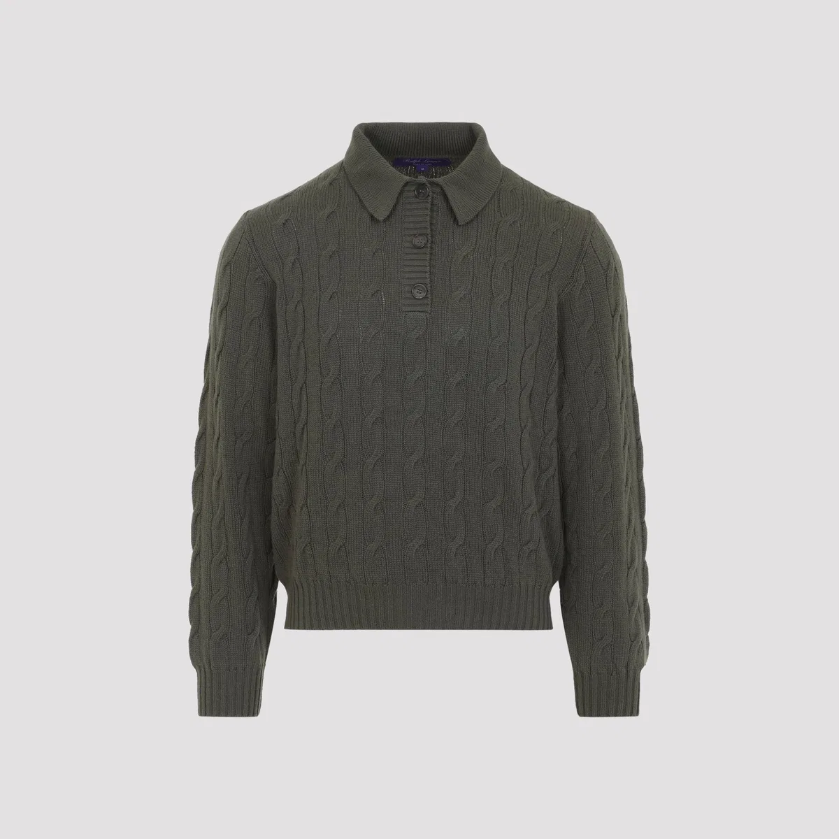 Ralph Lauren Collection Cypress Cable-Knit Polo Sweater