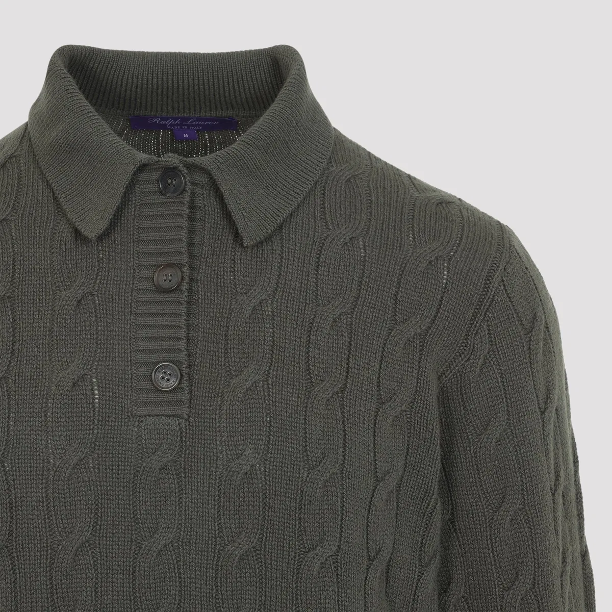 Ralph Lauren Collection Cypress Cable-Knit Polo Sweater