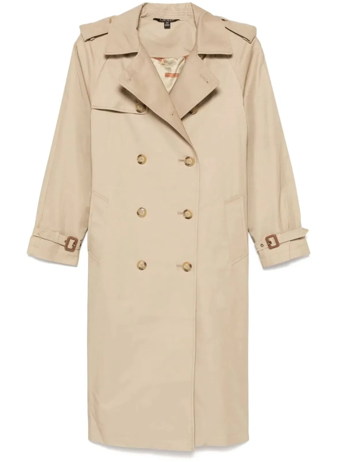 Lauren Ralph Lauren Belted Double Breasted W Ns44 Lined Coat