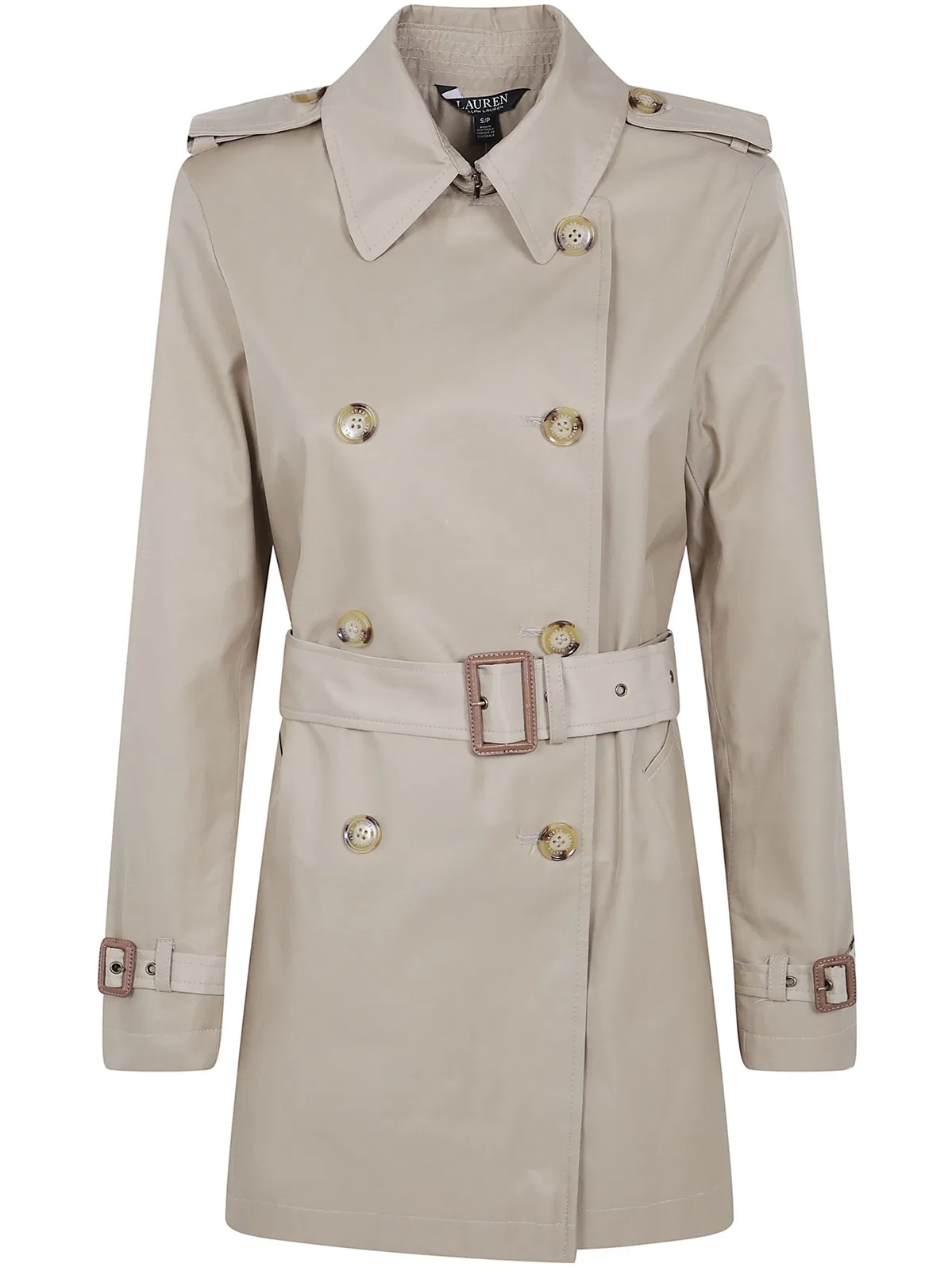 Lauren Ralph Lauren Double Breasted Belted Lined Coat