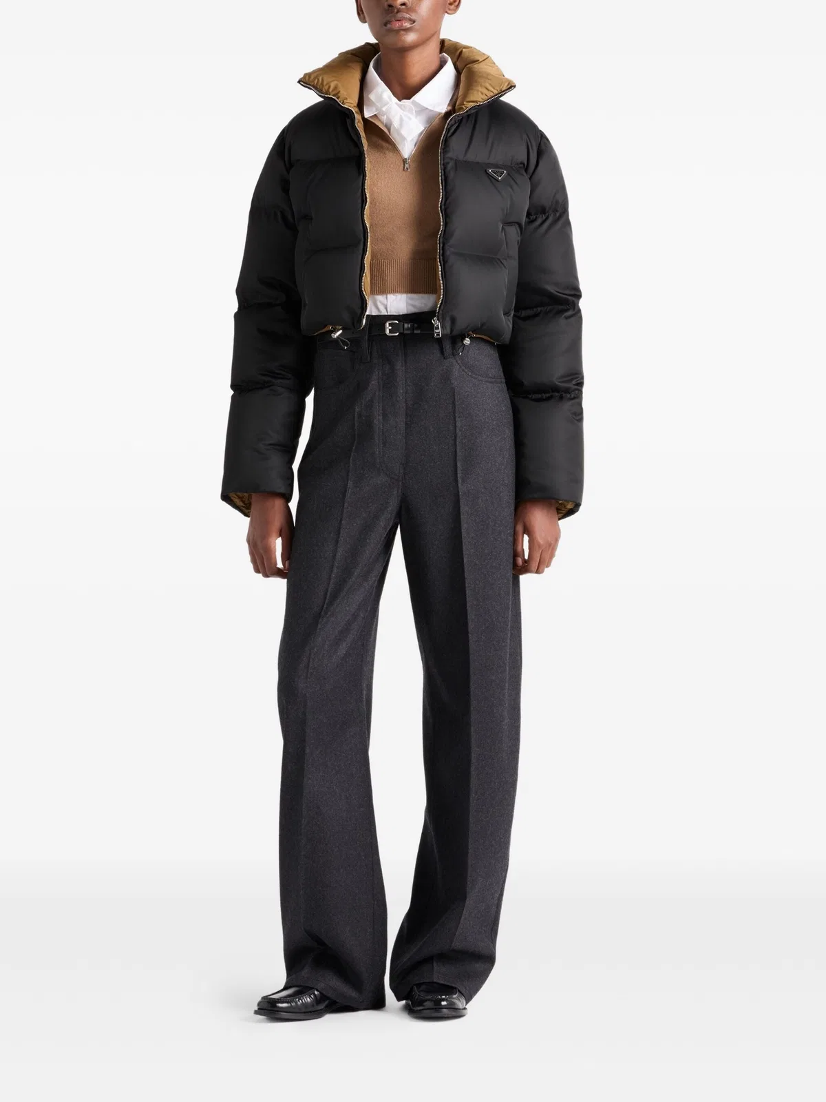 Prada Cropped Re-Nylon Down Jacket