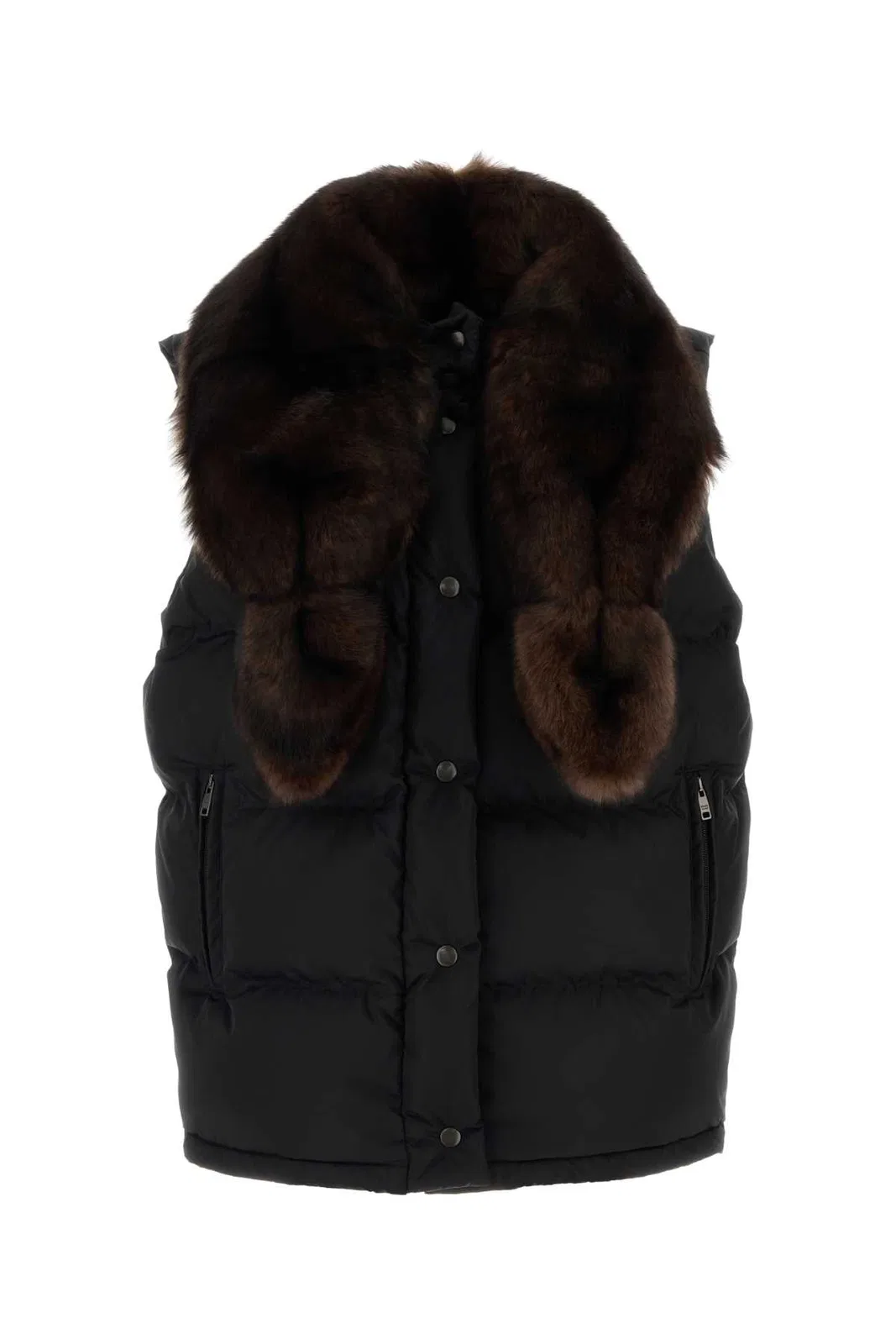 Prada Black Re-Nylon Sleeveless Down Jacket