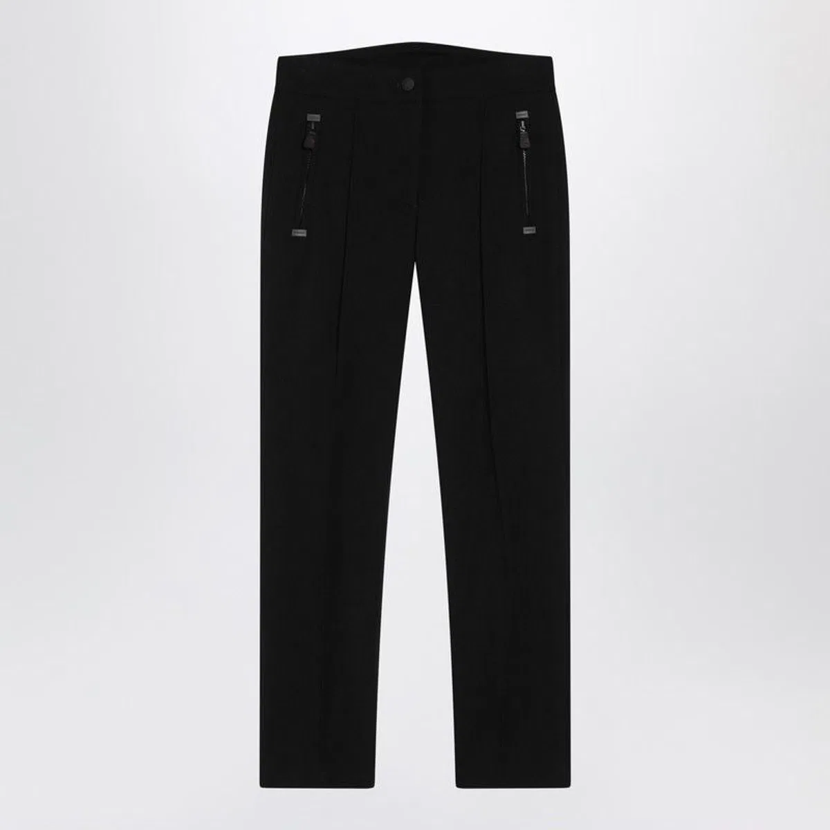 Moncler Grenoble Black Slim Trousers In Goretex