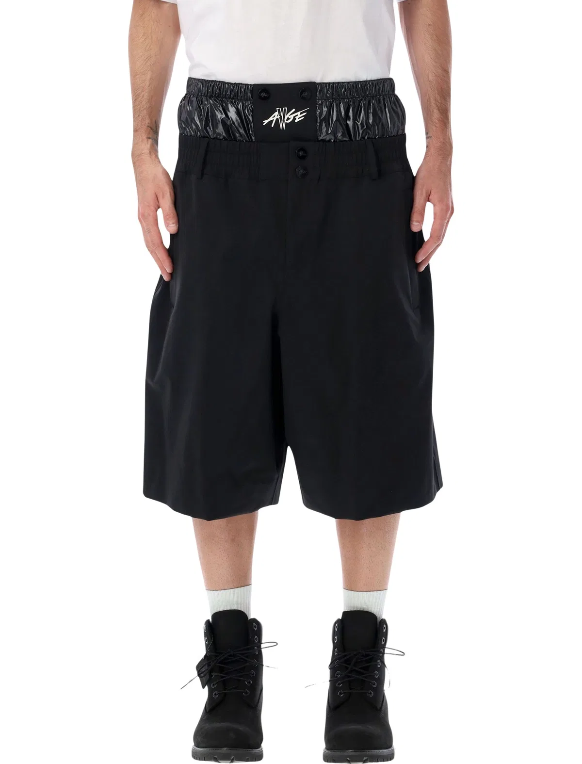 Moncler Genius Black Nylon Blend Bermuda Shorts