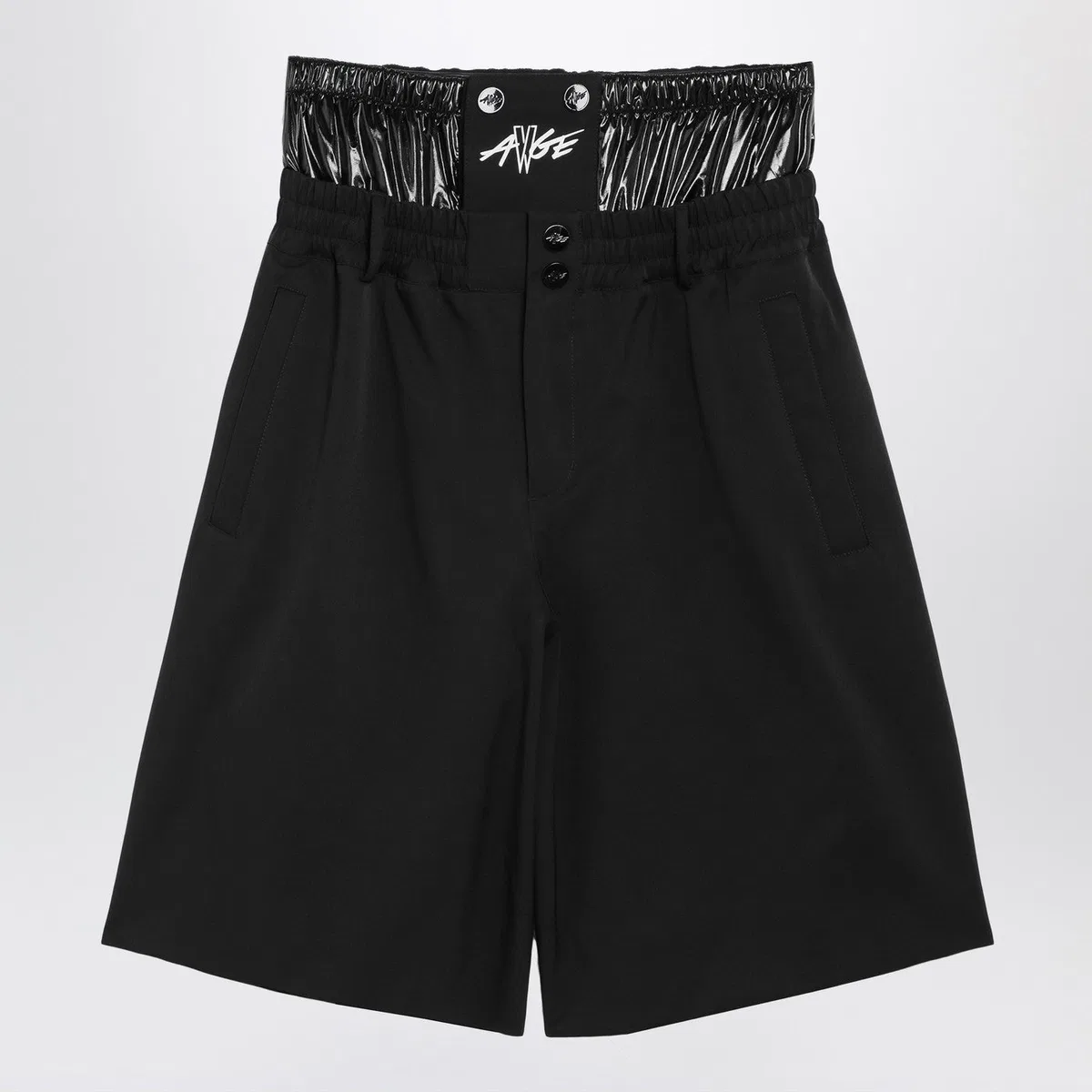 Moncler x A$ap Rocky Black Nylon Blend Bermuda Shorts