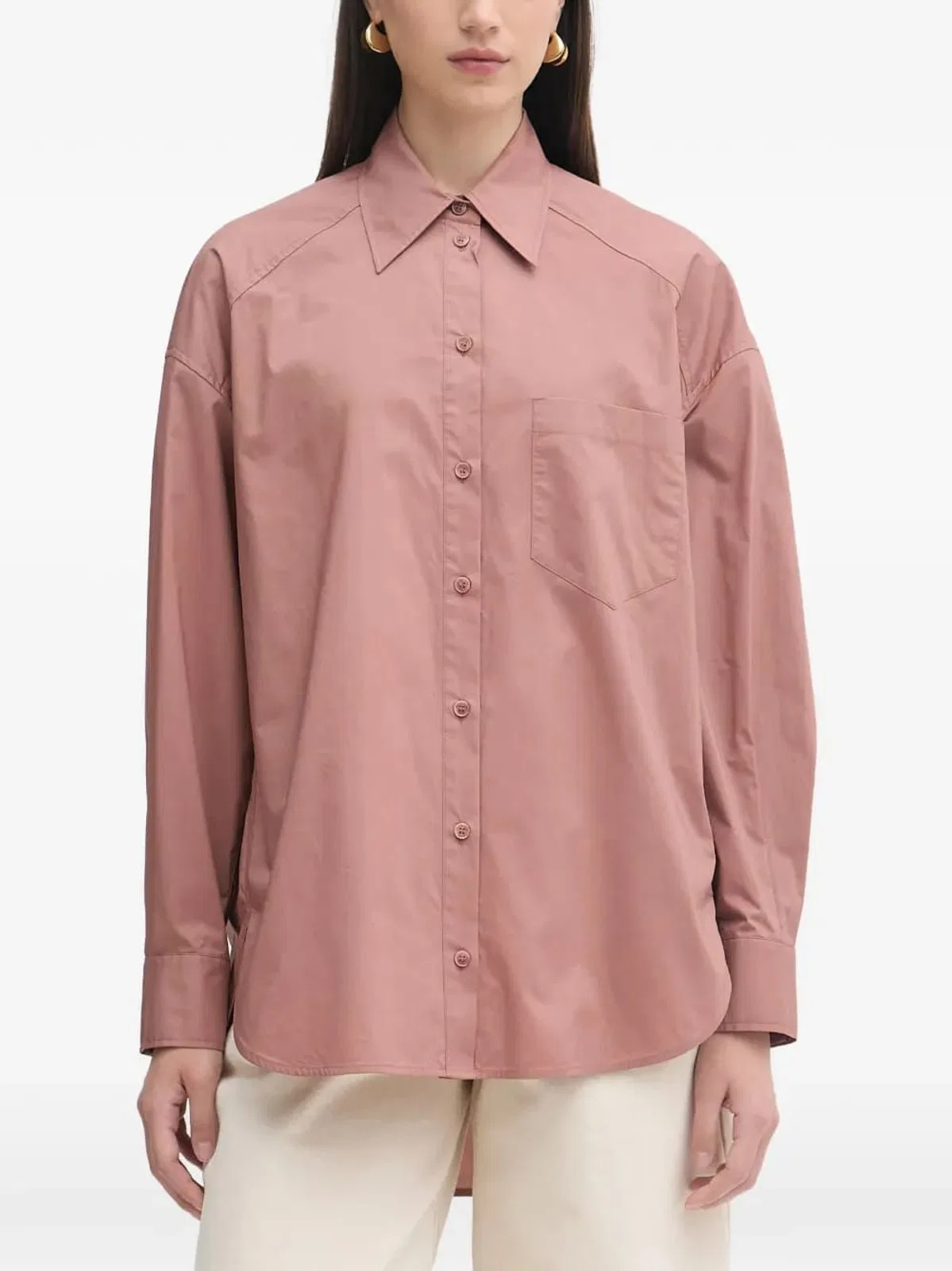 Patrizia Pepe Logo-Patch Oversized Shirt