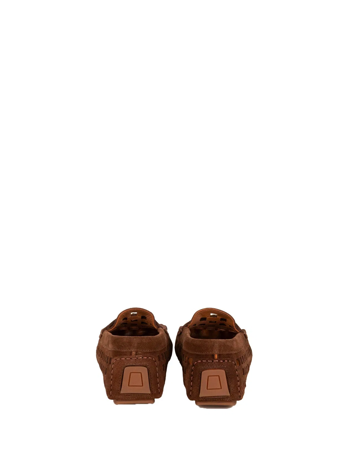 Casadei Brown Perforated Leather Loafers