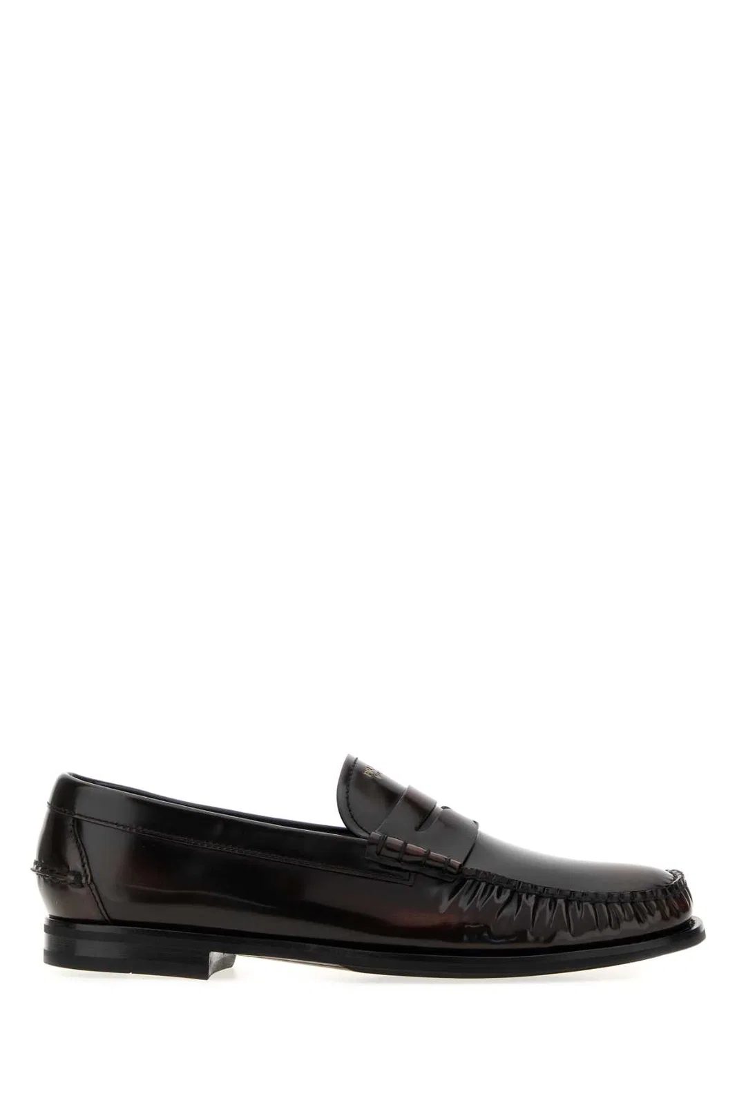 Prada Dark Brown Leather Loafers