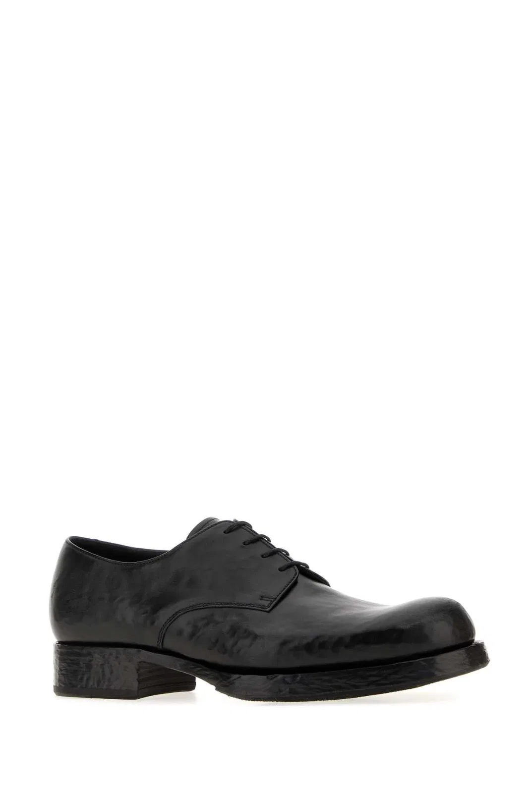 Prada Black Leather Lace-Up Shoes