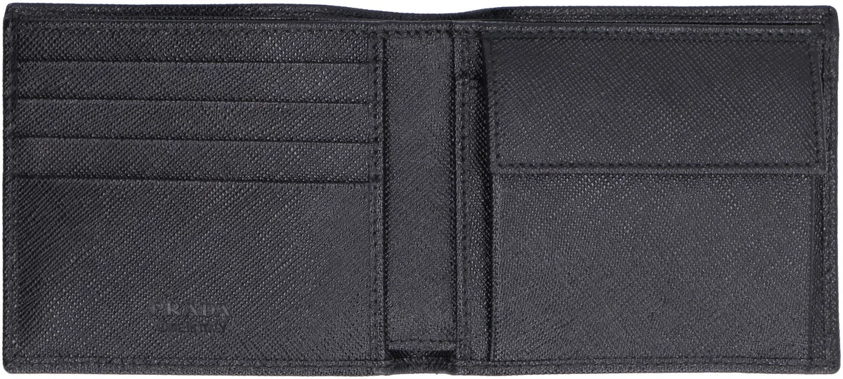 Prada Saffiano-Leather Wallet With Coin Purse