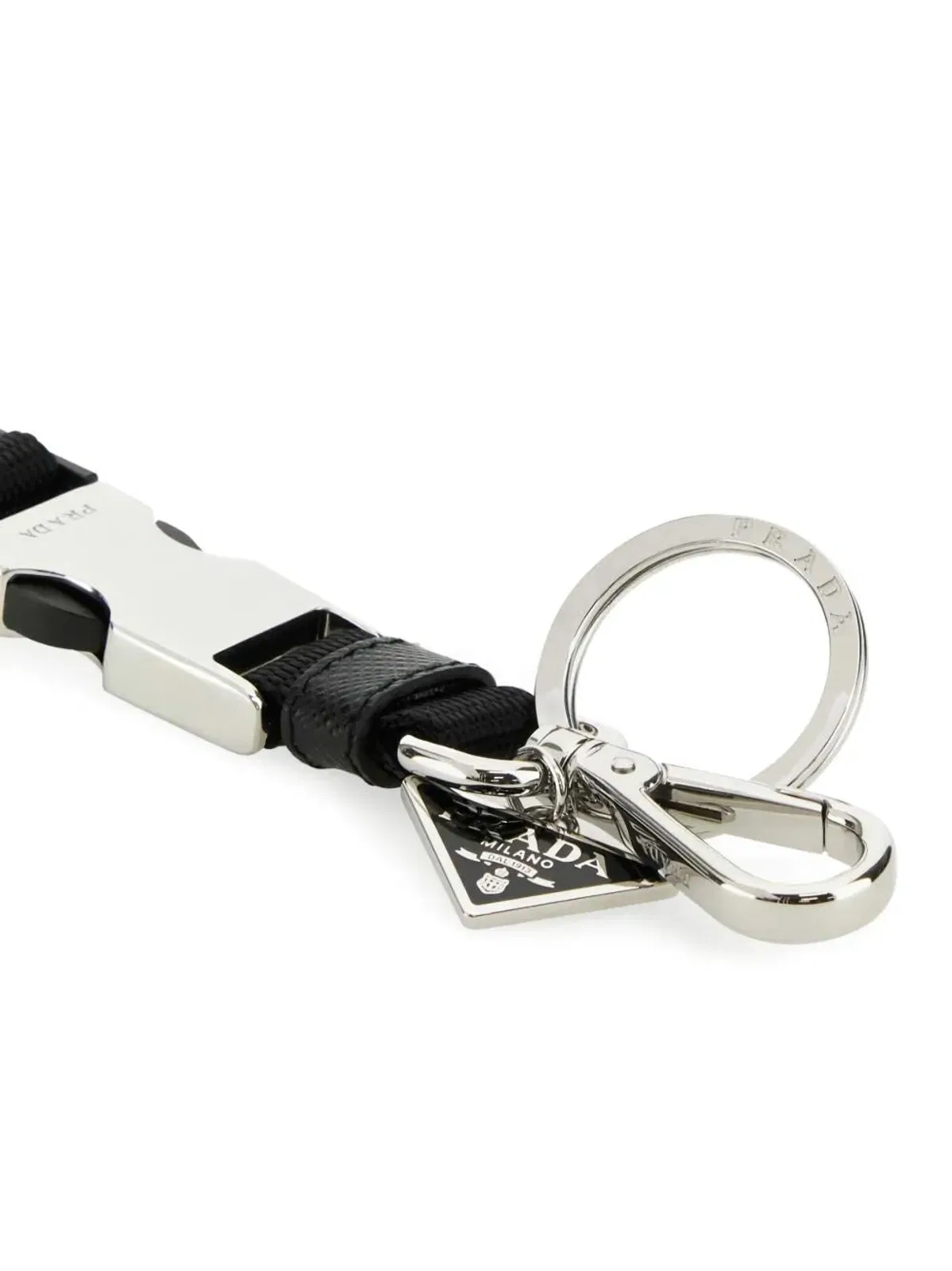 Prada Black Fabric Keyring