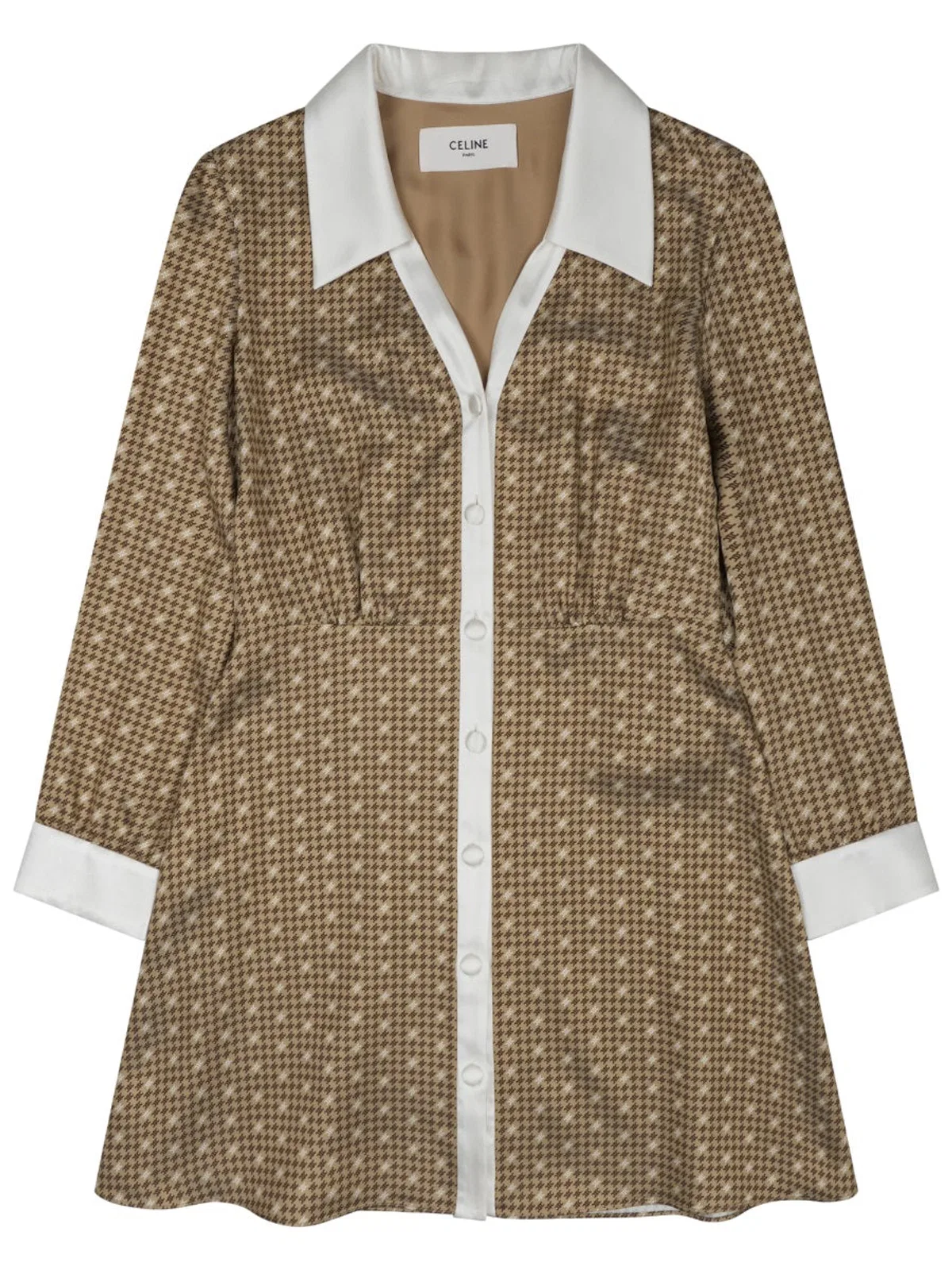 Celine Silk Twill Mini Shirt Dress