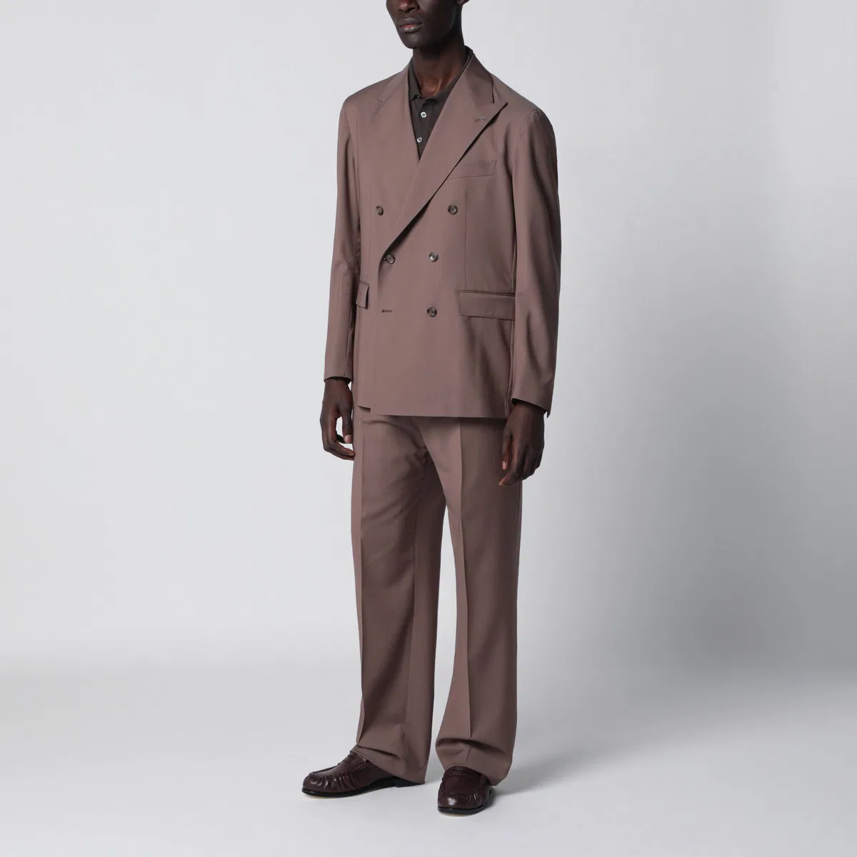 Tagliatore Taupe Double-Breasted Wool Suit