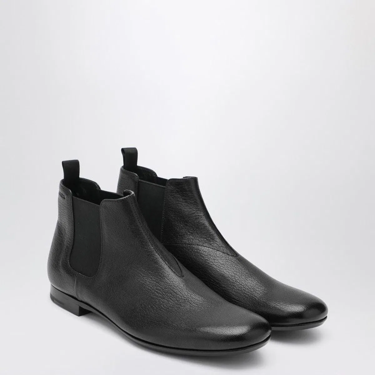 Prada Black Leather Chelsea Boots