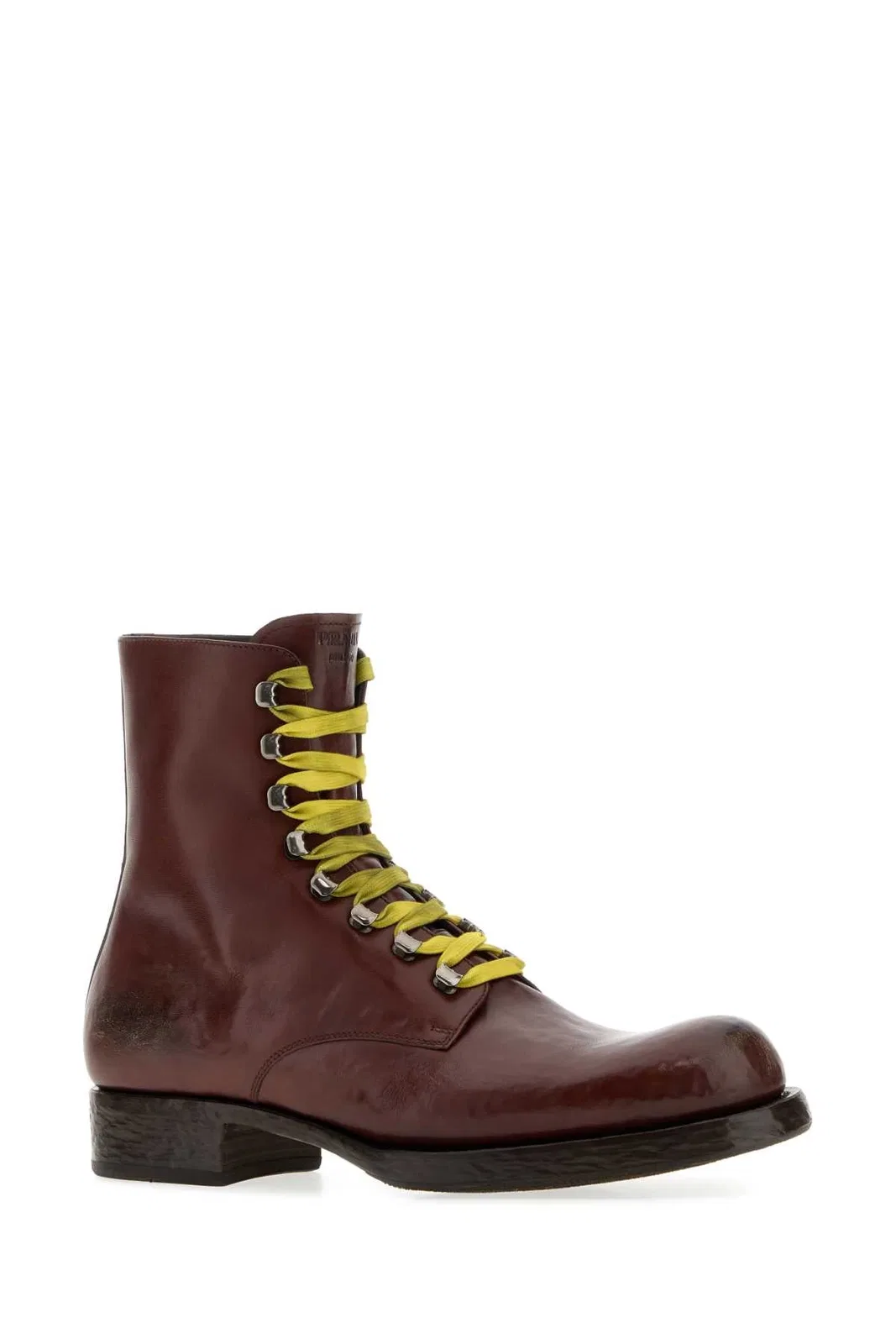 Prada Brown Leather Ankle Boots