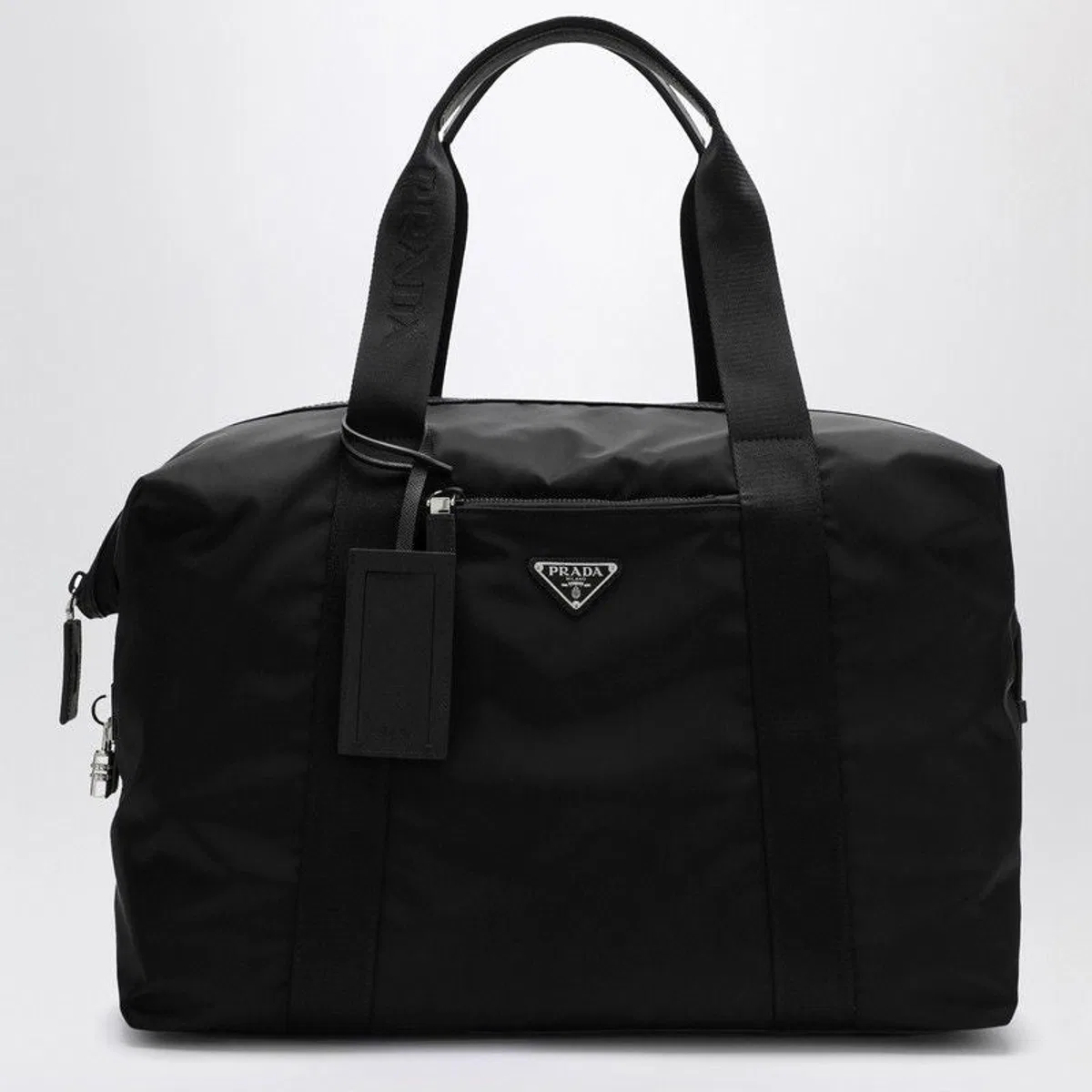 Prada Black Renylon And Saffiano Travel Bag