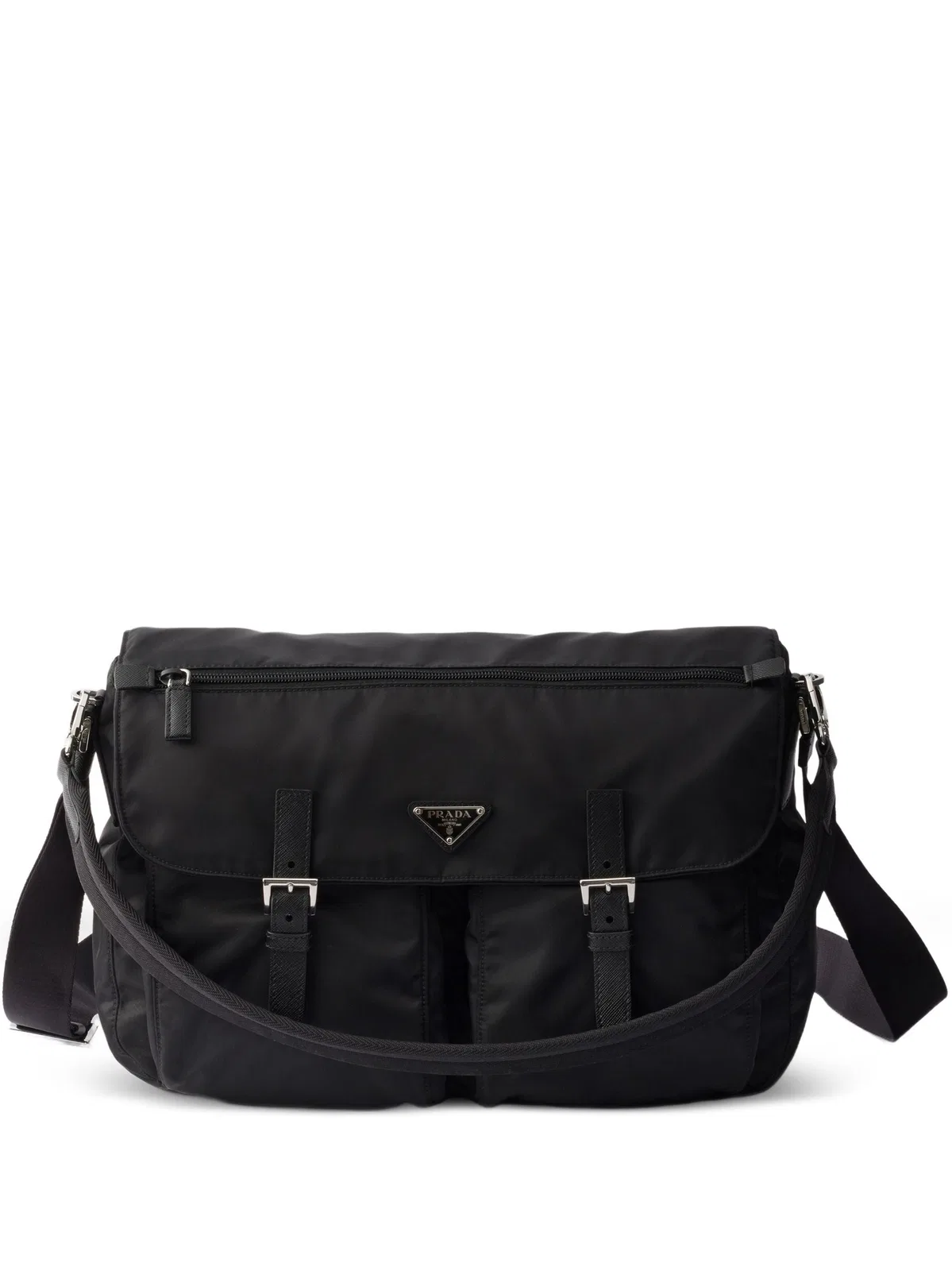 Prada Re-Nylon Leather-Trim Shoulder Bag