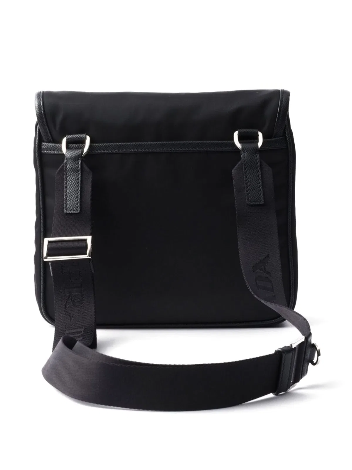 Prada Black Recycled Polyamide Calf Leather Ba