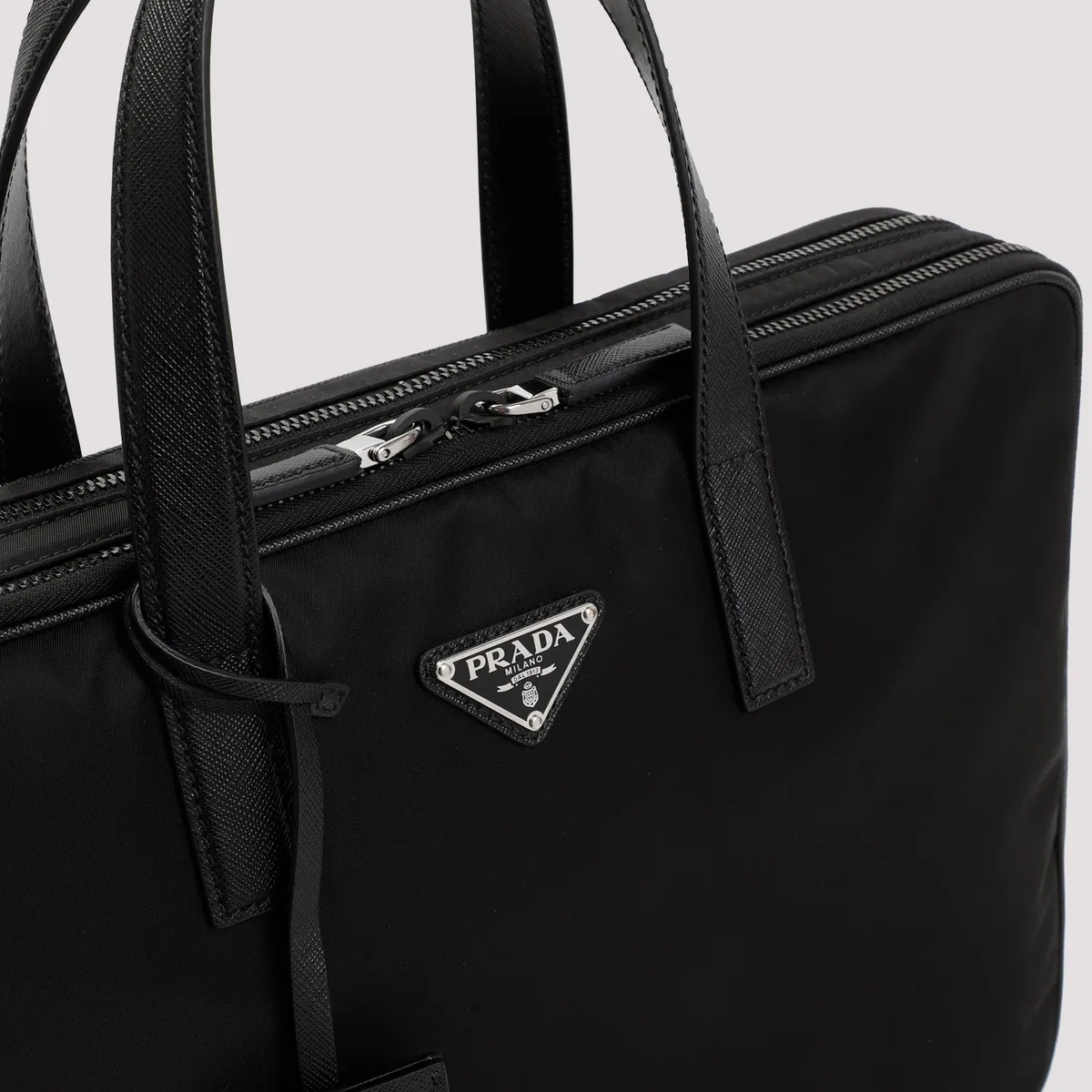 Prada Black Nylon Brief Case