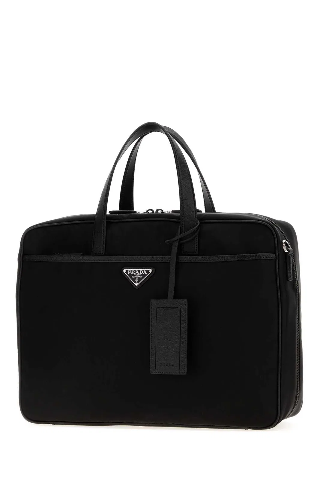 Prada Black Canvas Briefcase