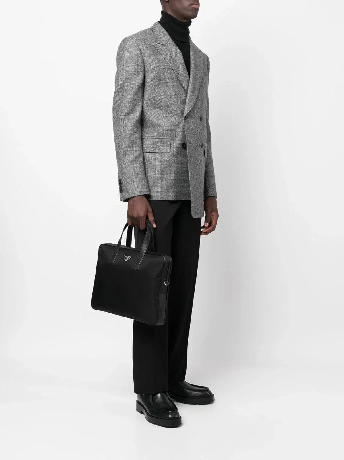 Prada Re-Nylon And Saffiano Briefcase