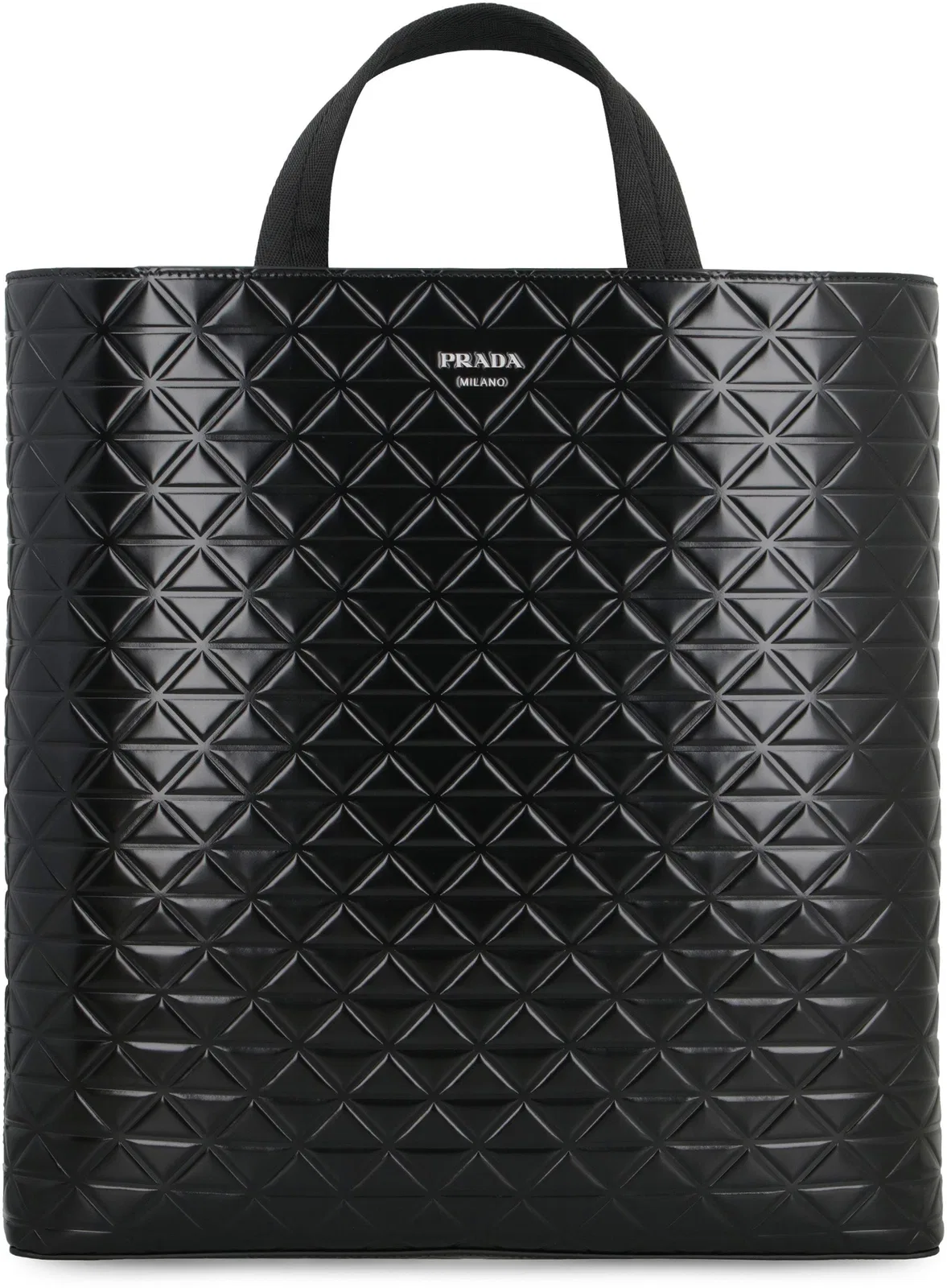 Prada Black Leather Shopping Bag