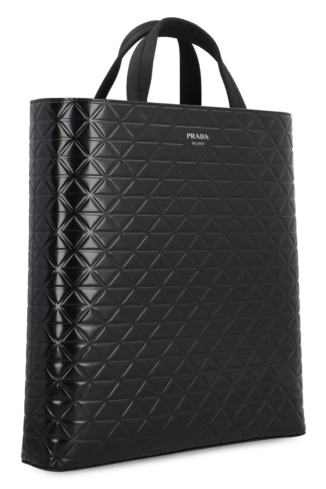 Prada Black Leather Shopping Bag