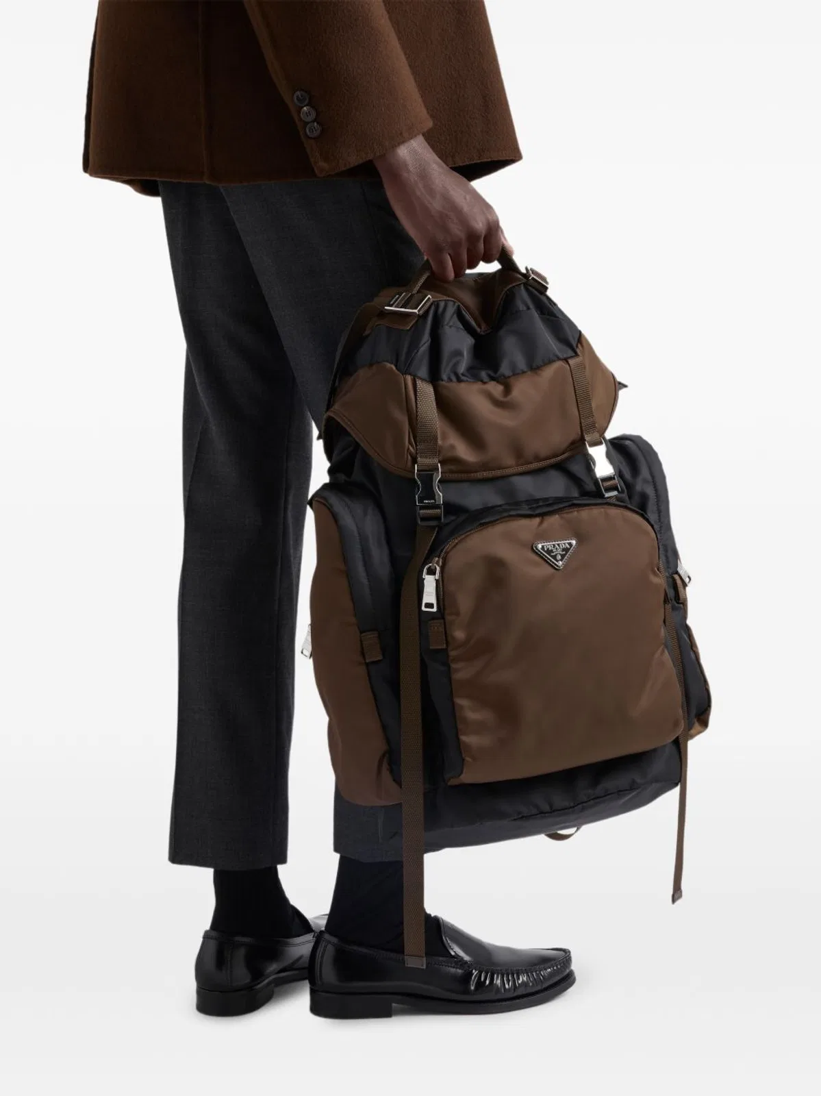 Prada Re-Nylon And Leather Backpack